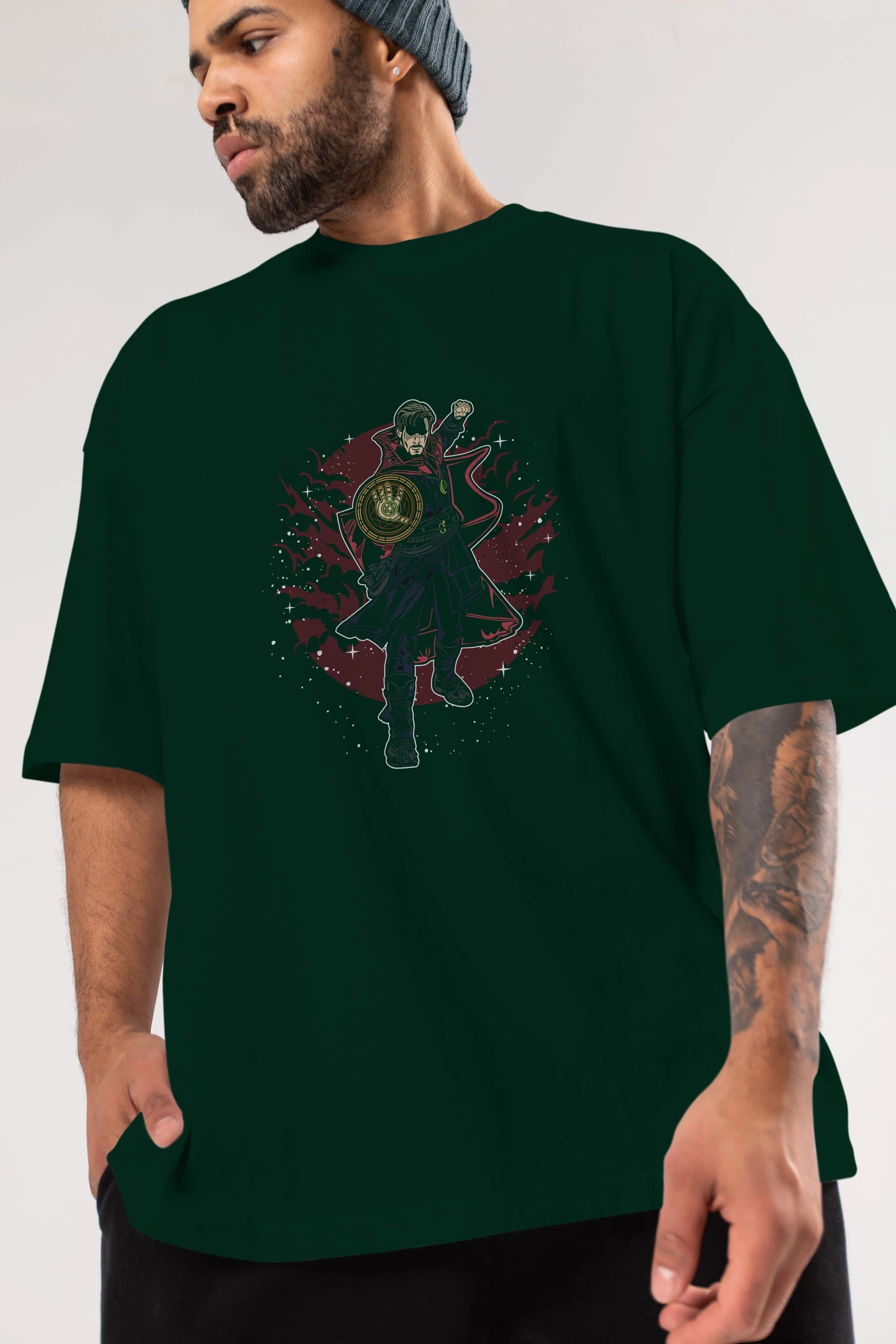 DOCTER STRANGE Ön Baskılı Oversize t-shirt Erkek Kadın Unisex %100 Pamuk tişort