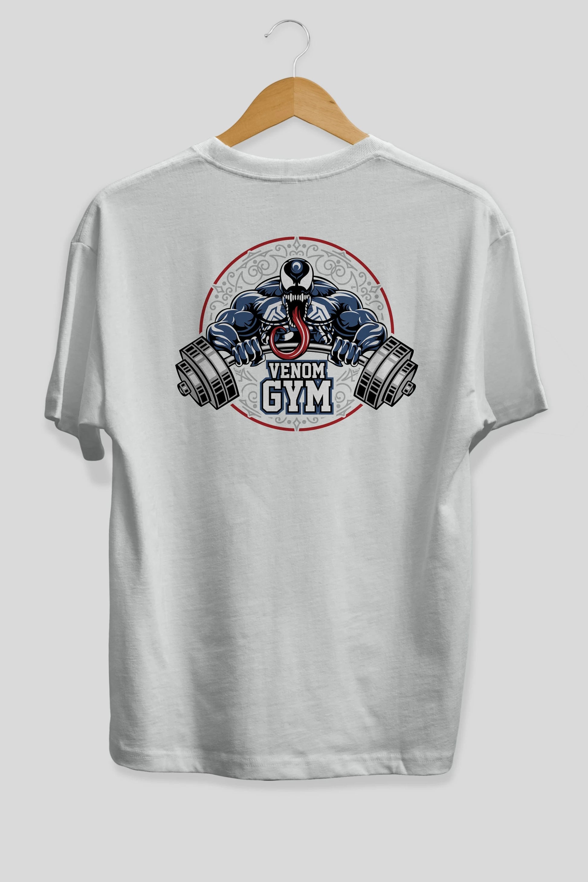Venom GYM Arka Baskılı Oversize t-shirt Erkek Kadın Unisex %100 Pamuk Bisiklet Yaka tişort