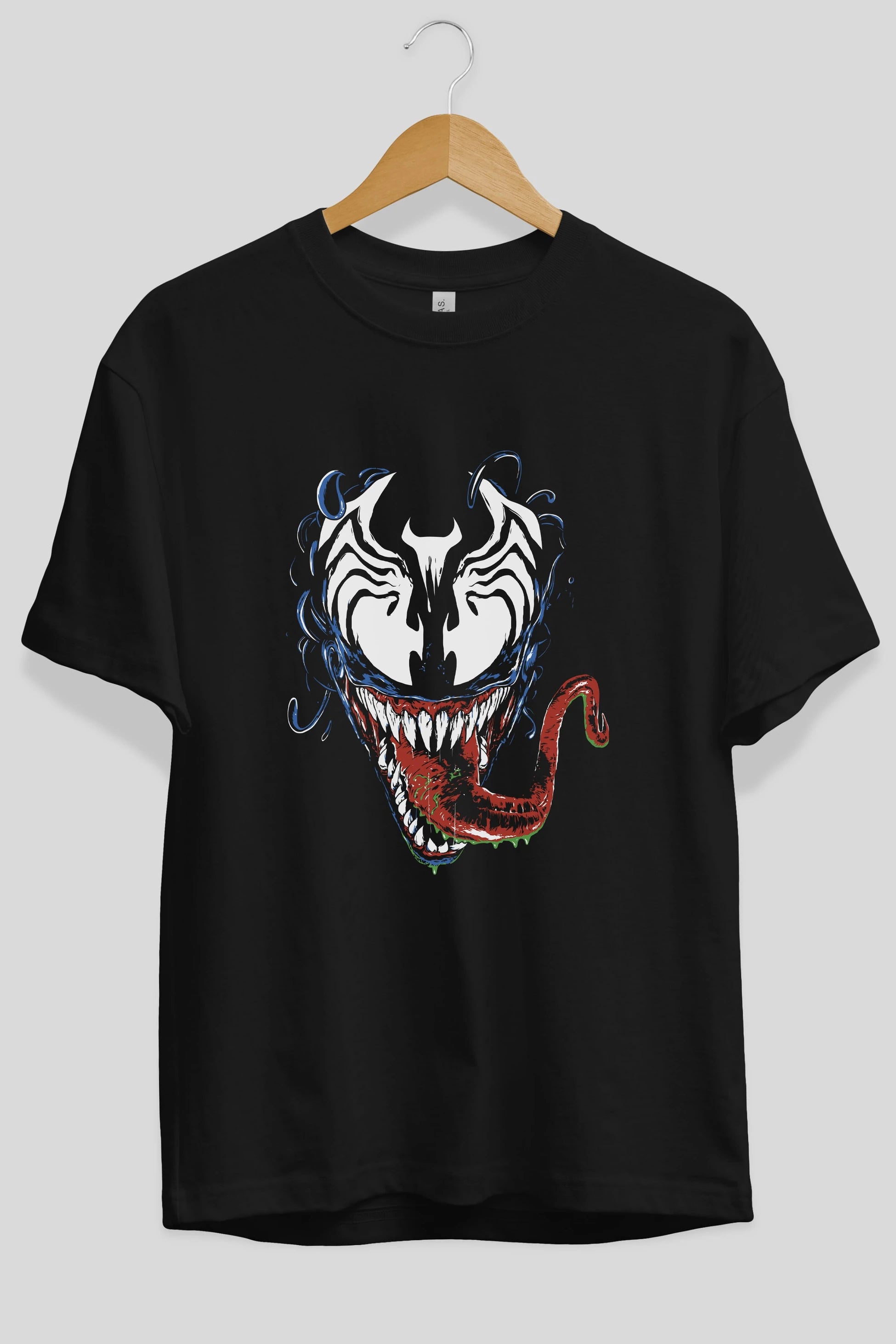 Venom (2) Ön Baskılı Oversize t-shirt Erkek Kadın Unisex %100 Pamuk Bisiklet Yaka tişort