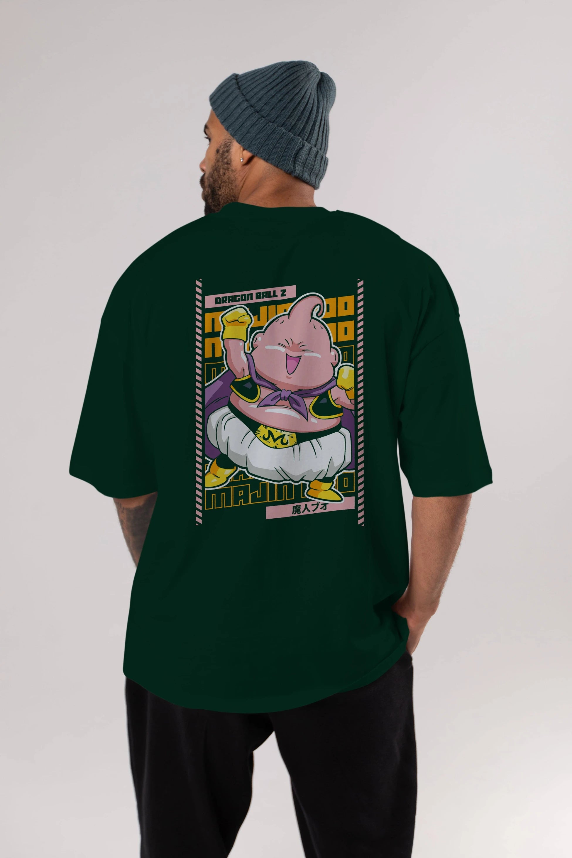 MAJIN BOO1 Anime Arka Baskılı Oversize t-shirt Erkek Kadın Unisex