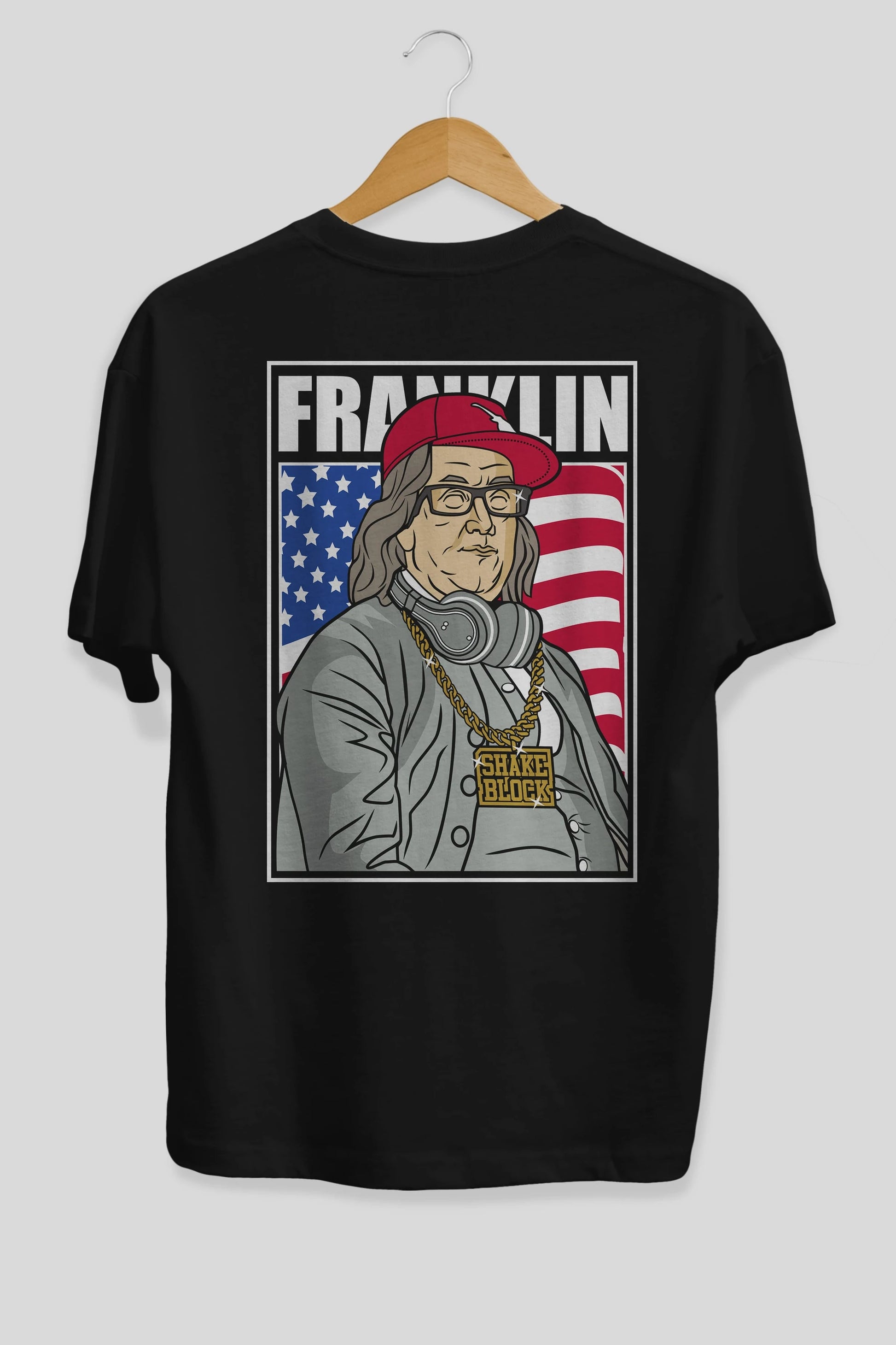 Franklin Rapper Arka Baskılı Oversize t-shirt Erkek Kadın Unisex %100 Pamuk tişort