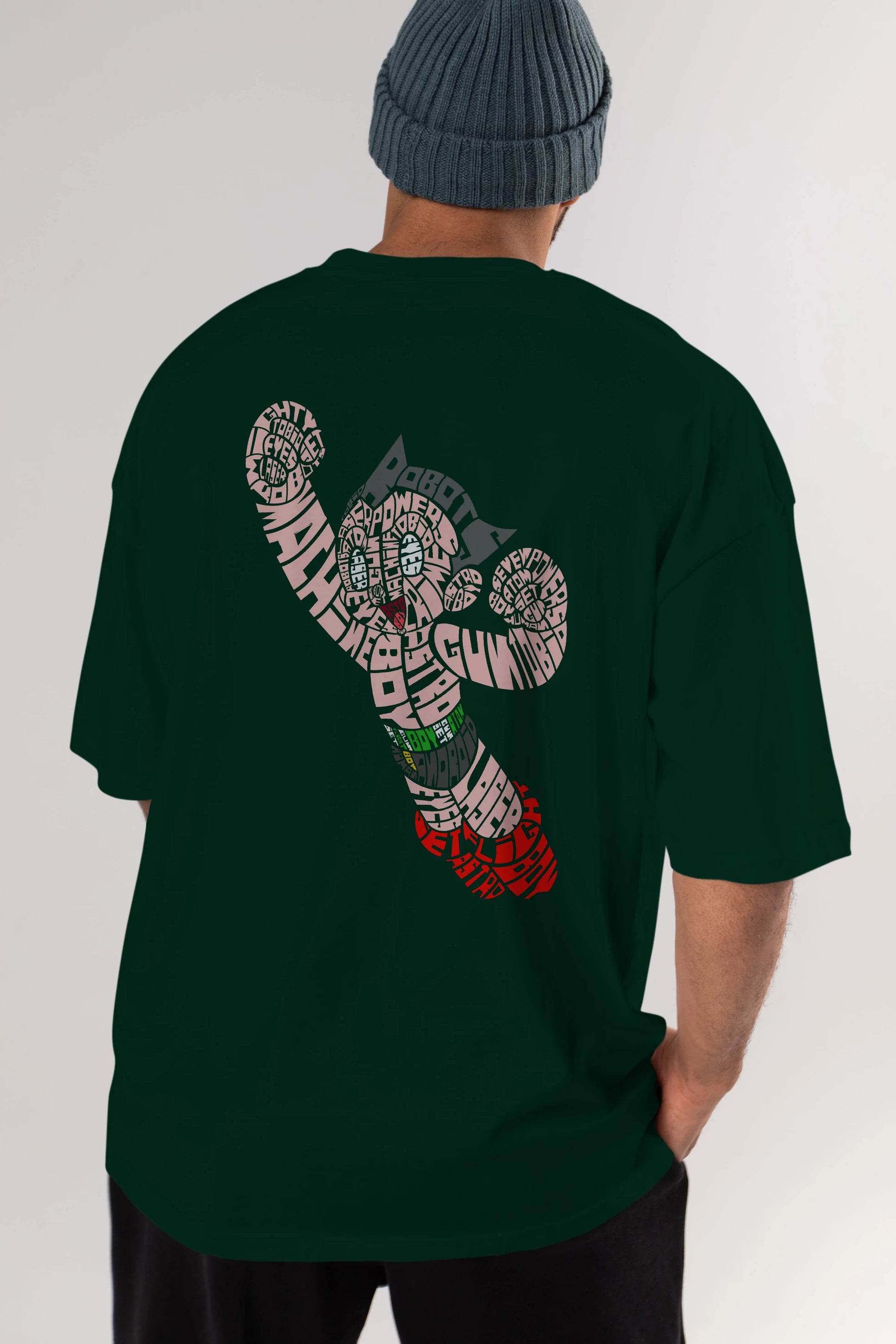 Astroboy Arka Baskılı Oversize t-shirt %100 pamuk Erkek Kadın Unisex