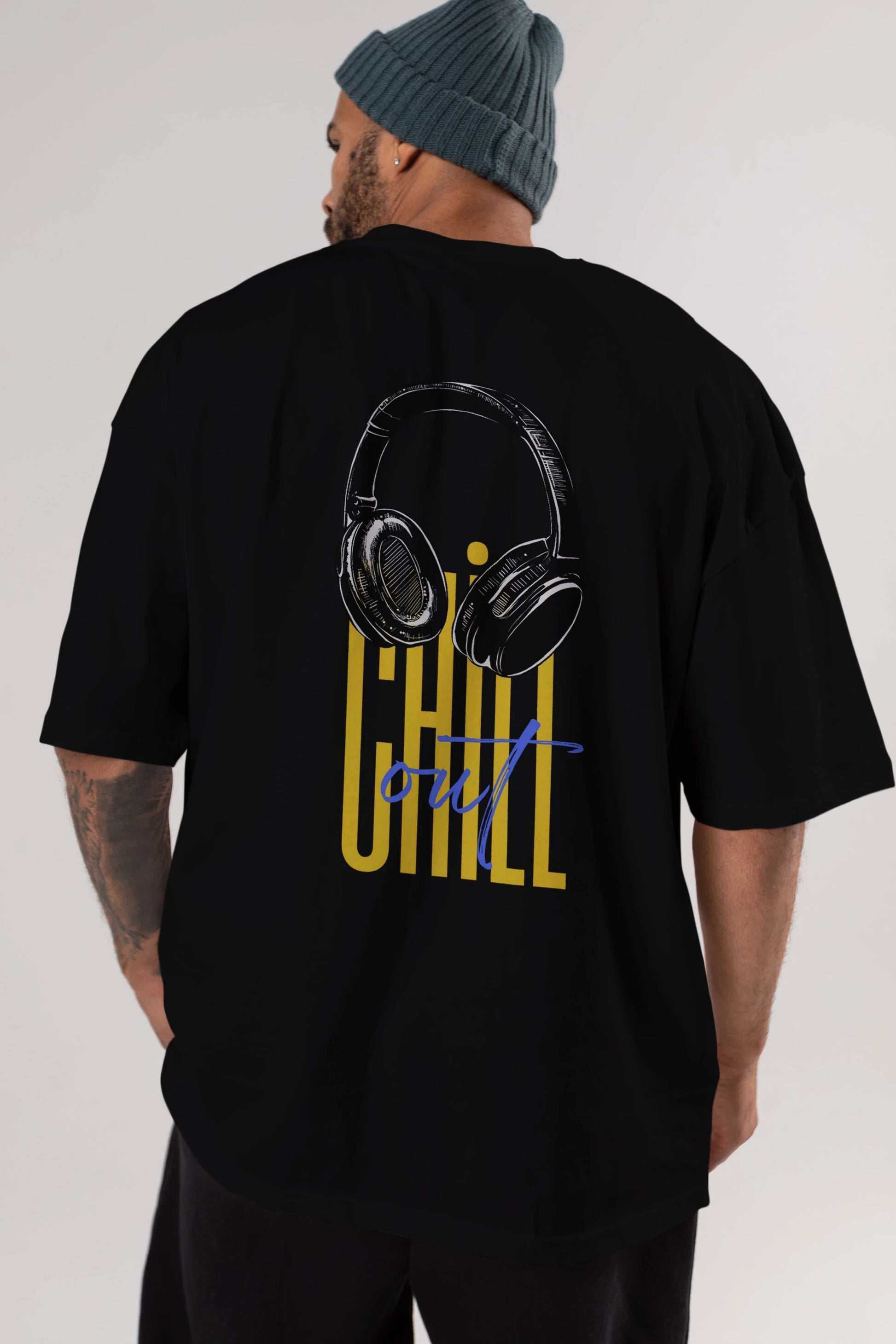 Chill Out Yazılı Arka Baskılı Oversize t-shirt Erkek Kadın Unisex
