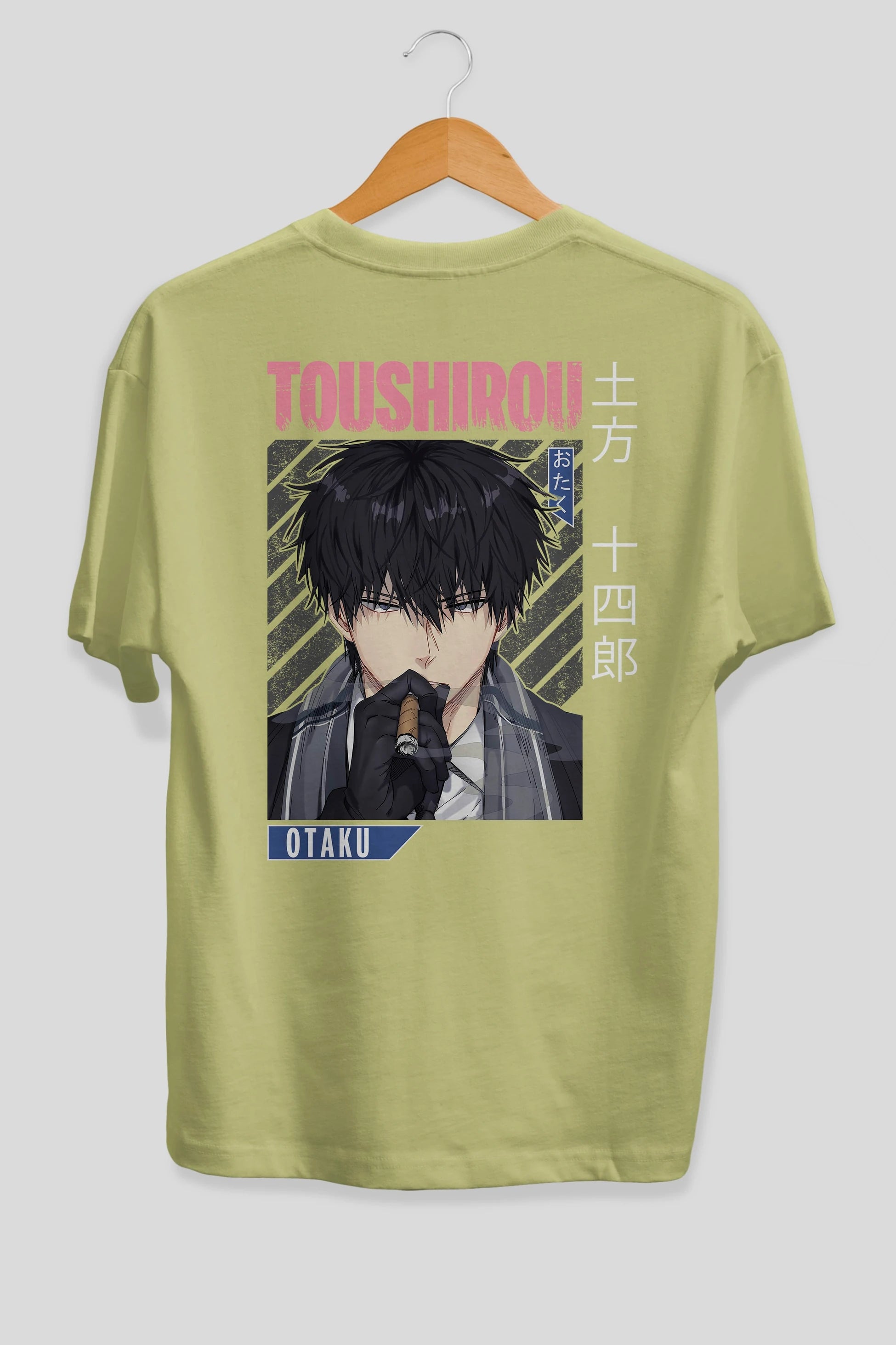Toushirou Hijikata 2 Anime Arka Baskılı Oversize t-shirt Erkek Kadın Unisex