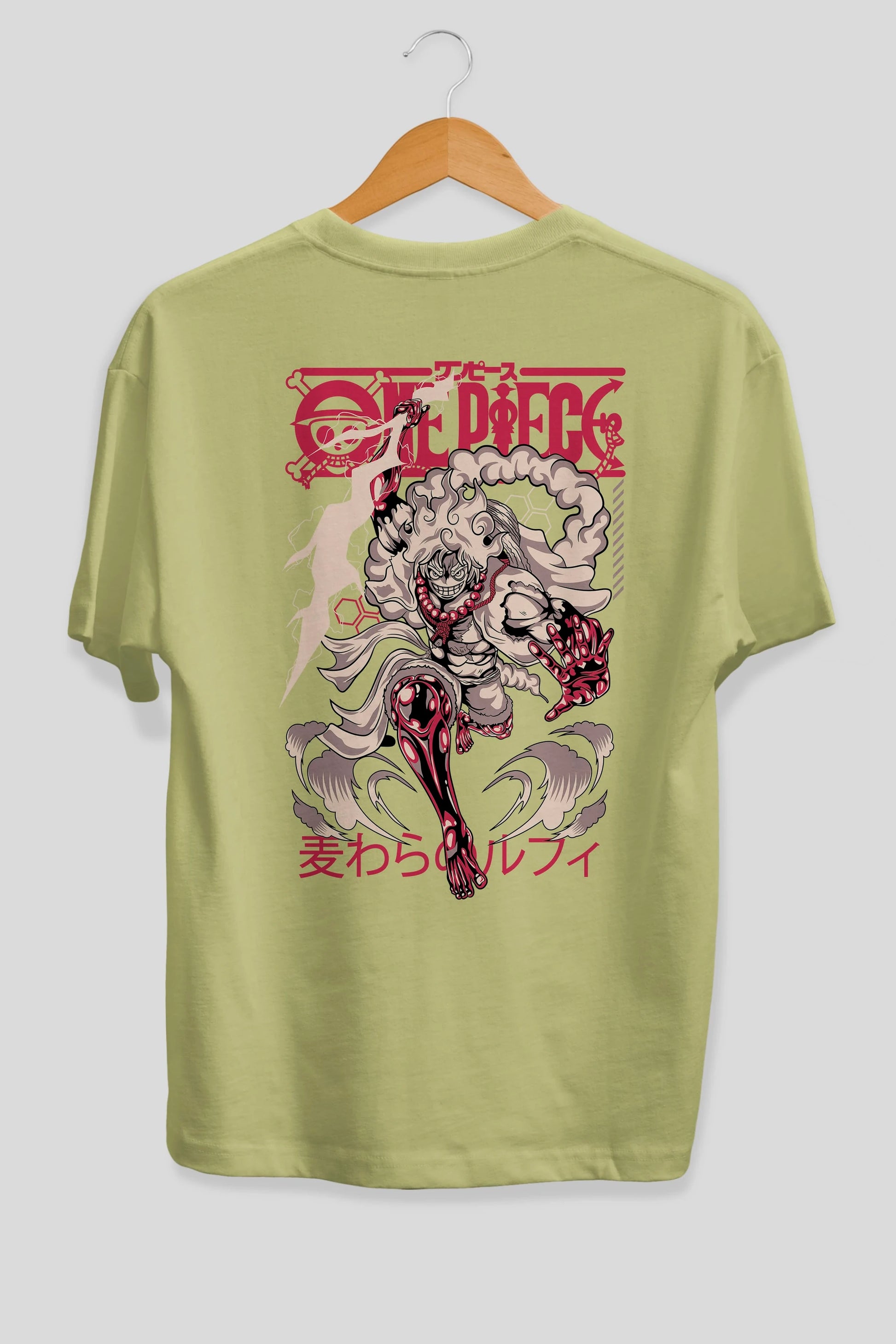MONKEY D. LUFF-ONE PIECE 1 Anime Arka Baskılı Oversize t-shirt Erkek Kadın Unisex