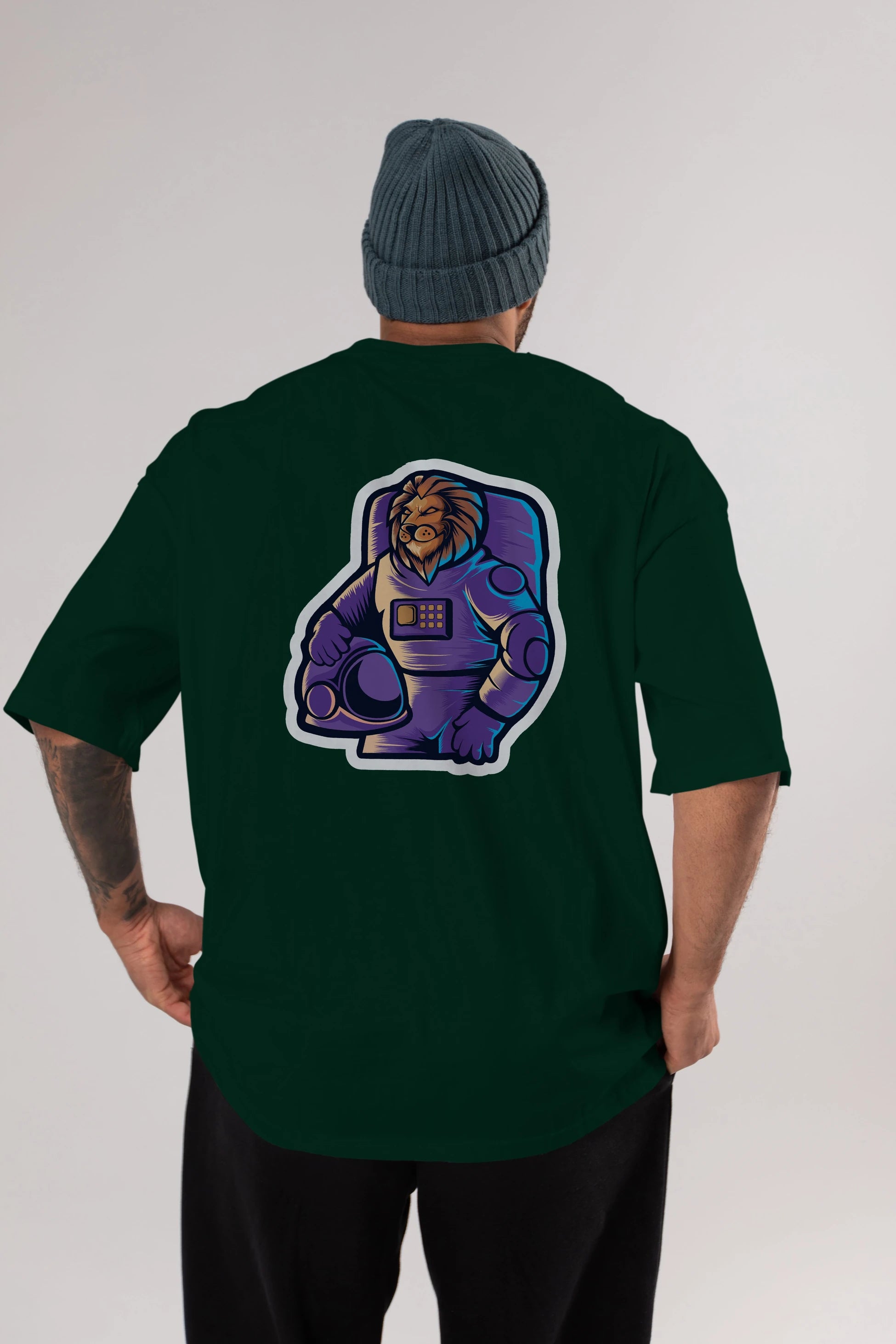 Astroking Sticker Arka Baskılı Oversize t-shirt Erkek Kadın Unisex