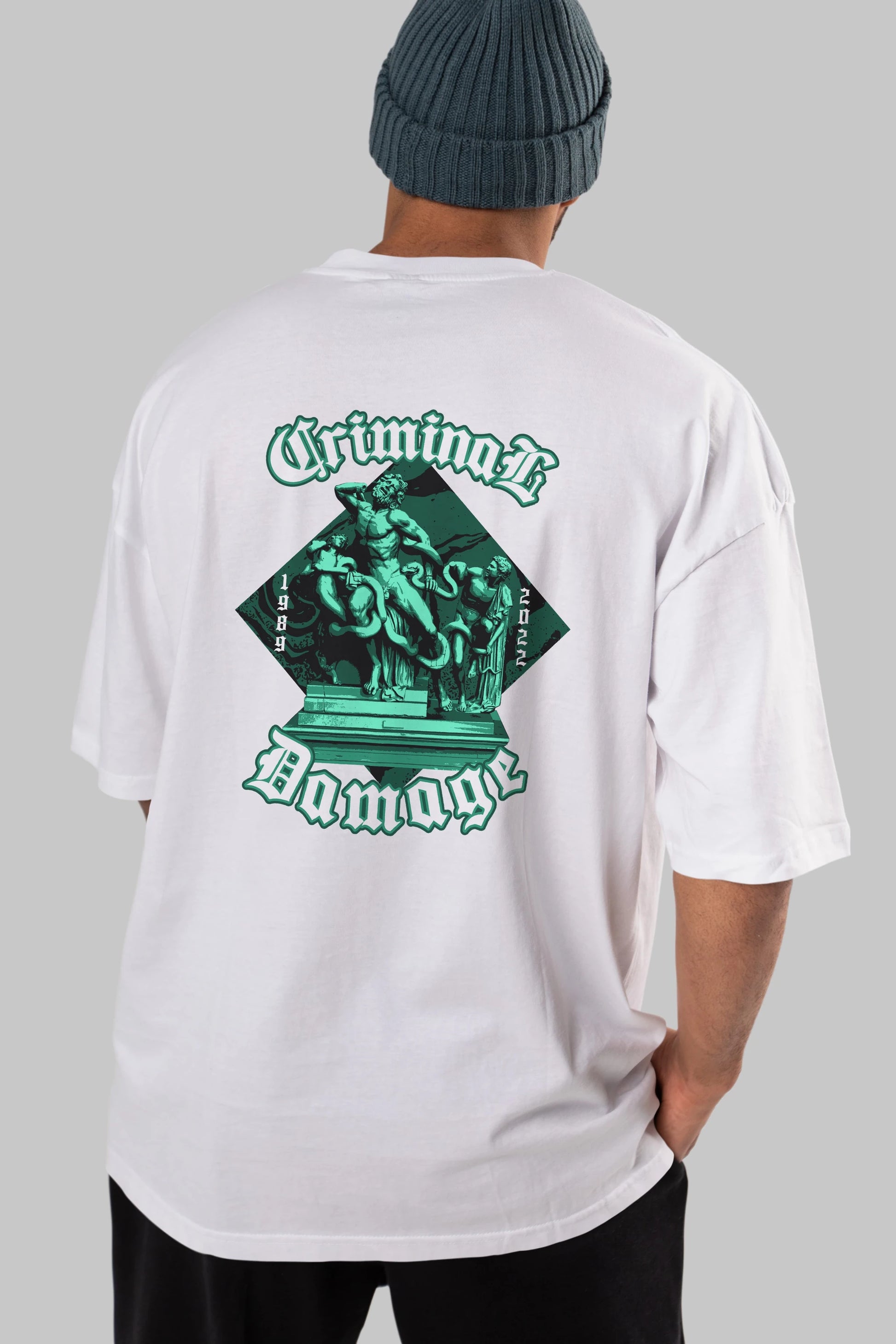 Criminal Damage Arka Baskılı Oversize t-shirt Erkek Kadın Unisex