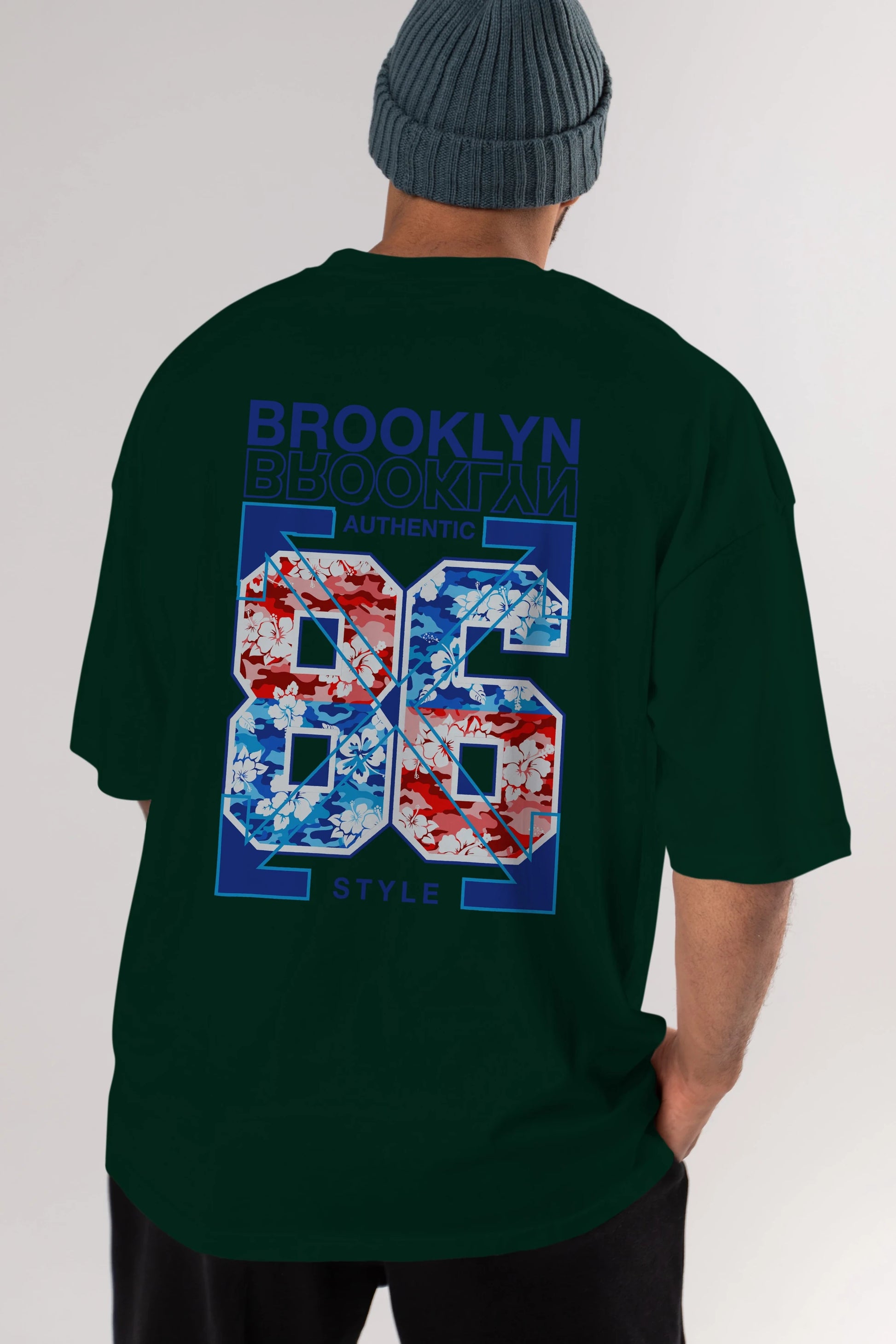 Brooklyn 86 Style Arka Baskılı Oversize t-shirt Erkek Kadın Unisex