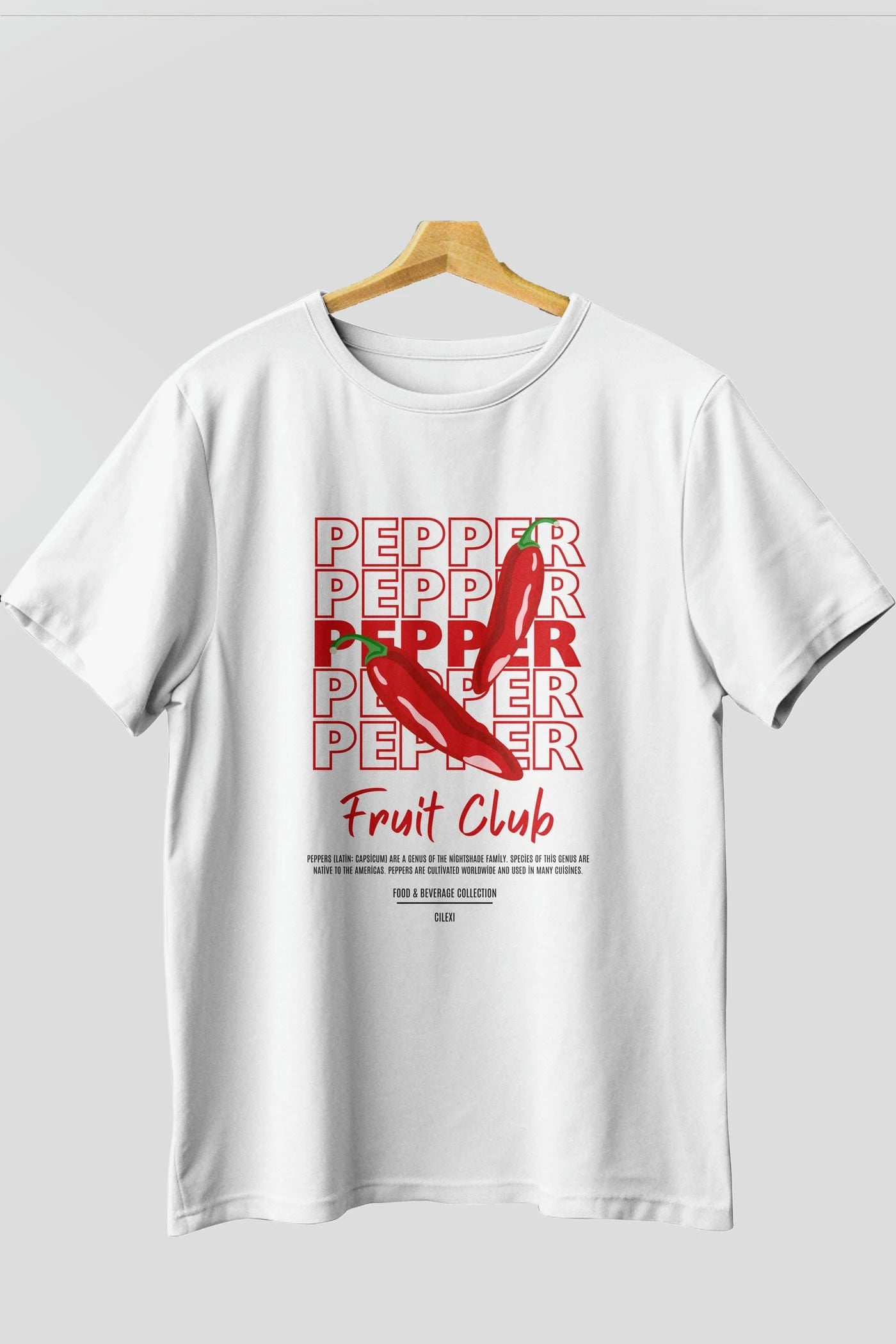 Pepper Ön Baskılı Oversize t-shirt Erkek Kadın Pamuk Bisiklet Yaka tişort