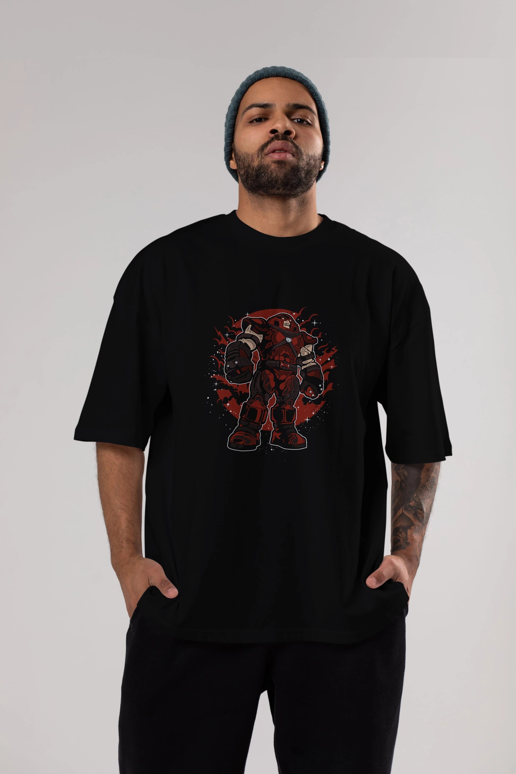 JUGERNAUT Ön Baskılı Oversize t-shirt Erkek Kadın Unisex %100 Pamuk tişort