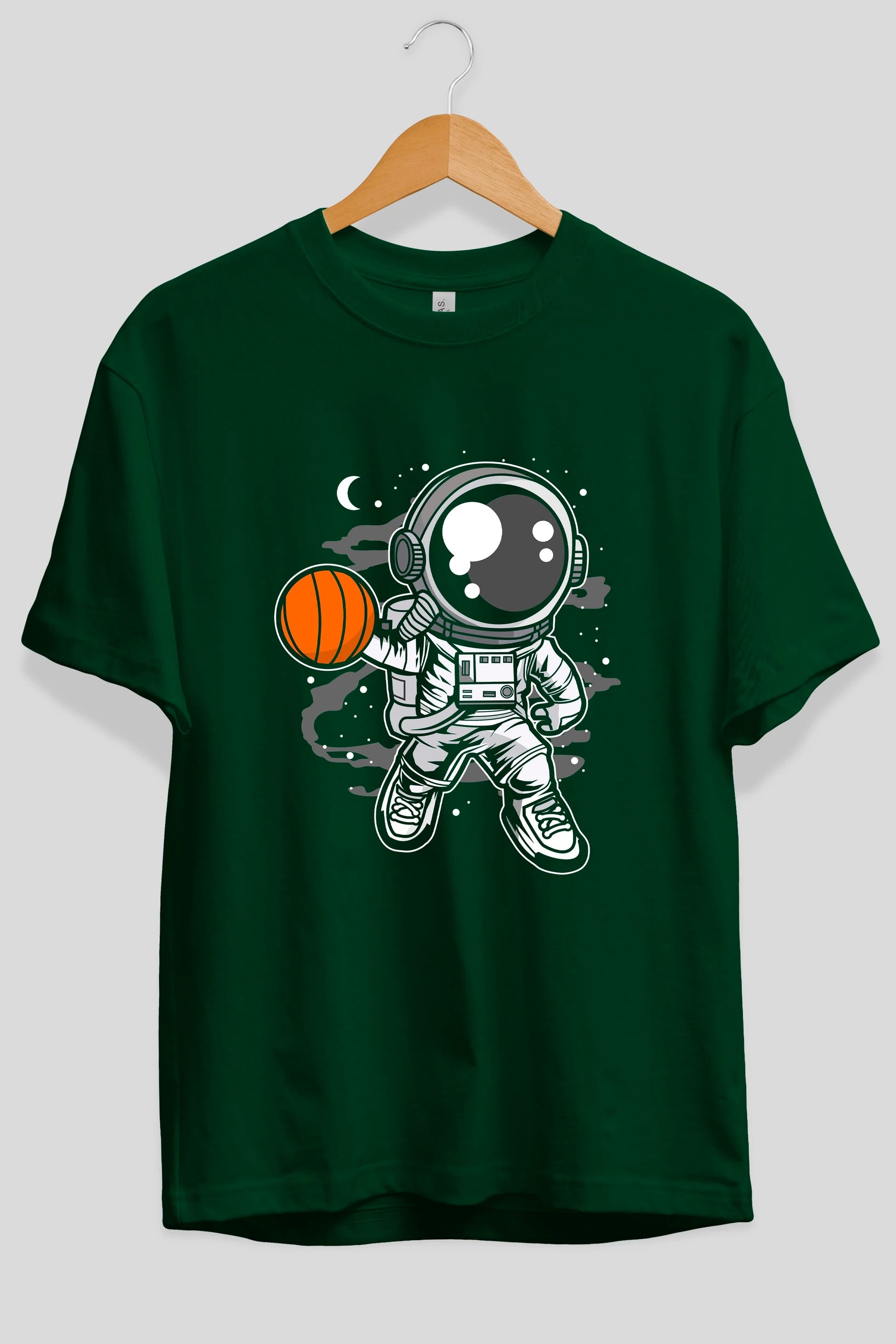 Astronaut Basketball Ön Baskılı Oversize t-shirt Erkek Kadın Unisex