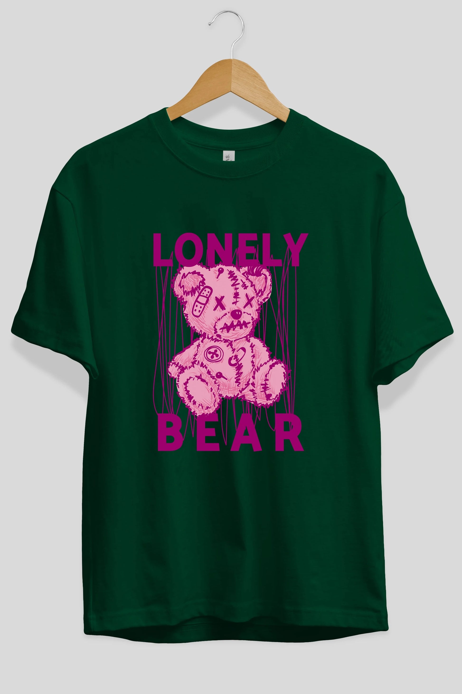 Lonely Bear Ön Baskılı Oversize t-shirt Erkek Kadın Unisex