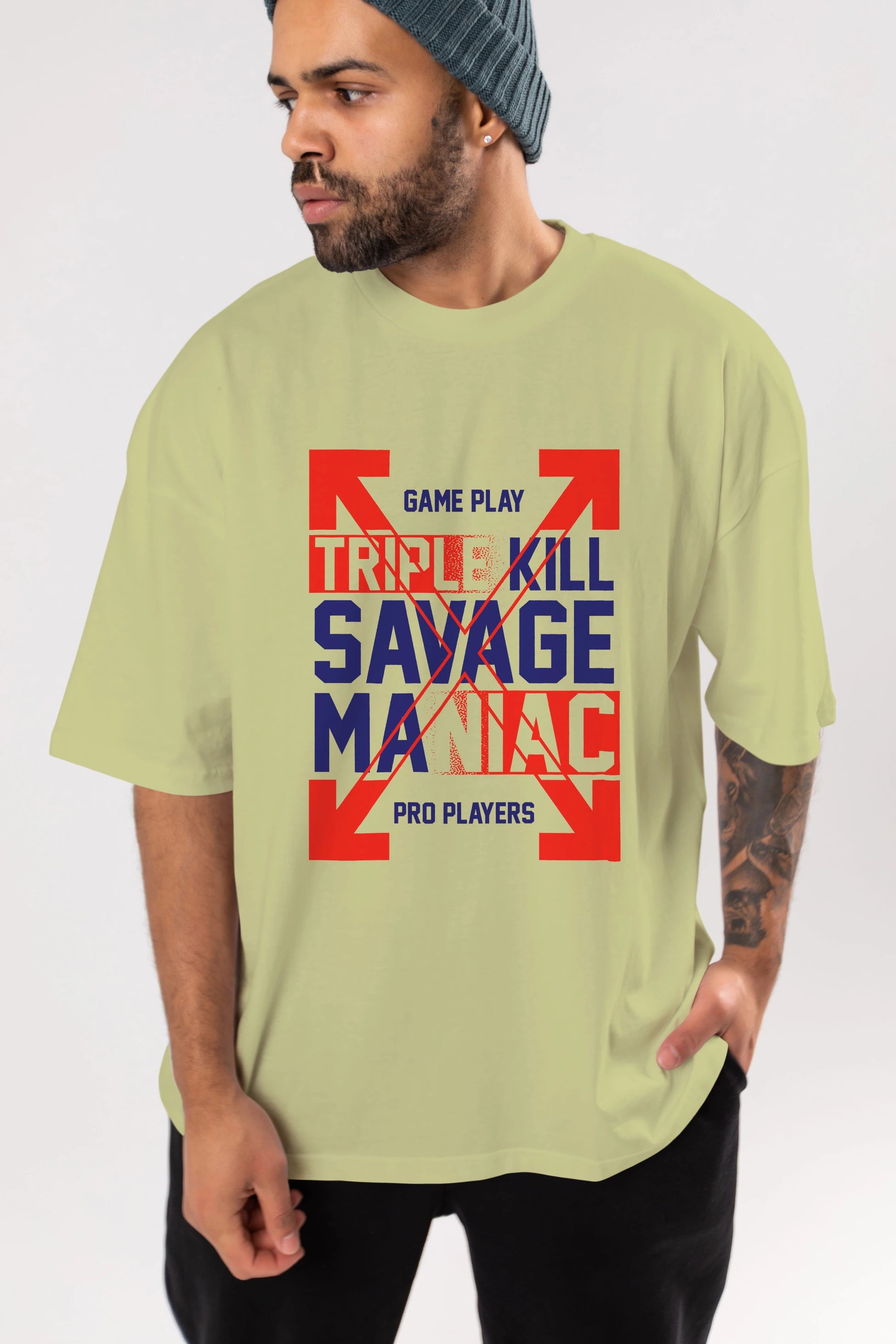 Kill Savage Ön Baskılı Oversize t-shirt Erkek Kadın Unisex