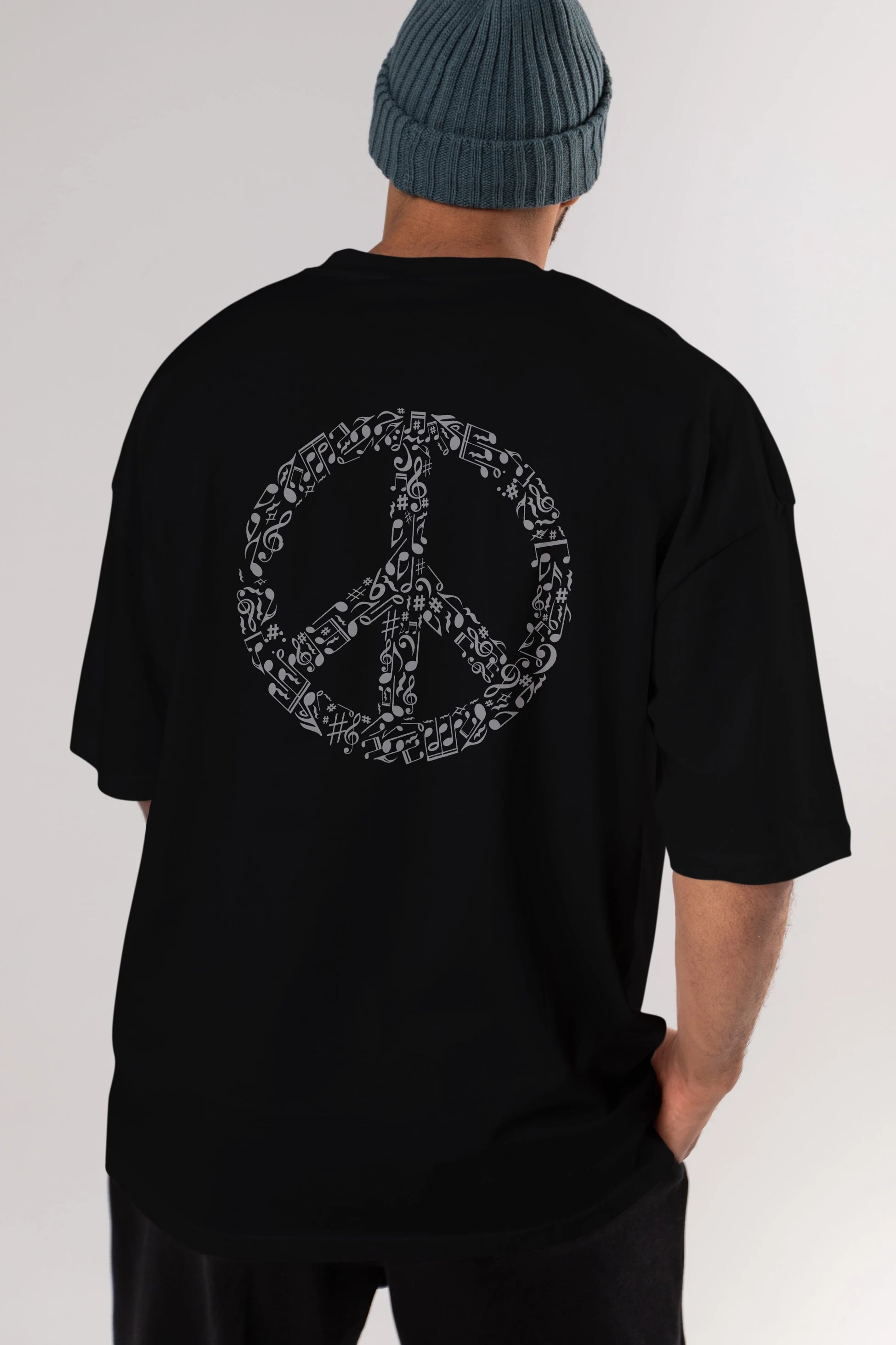 Rhyme In Peace Arka Baskılı Oversize t-shirt %100 pamuk Erkek Kadın Unisex