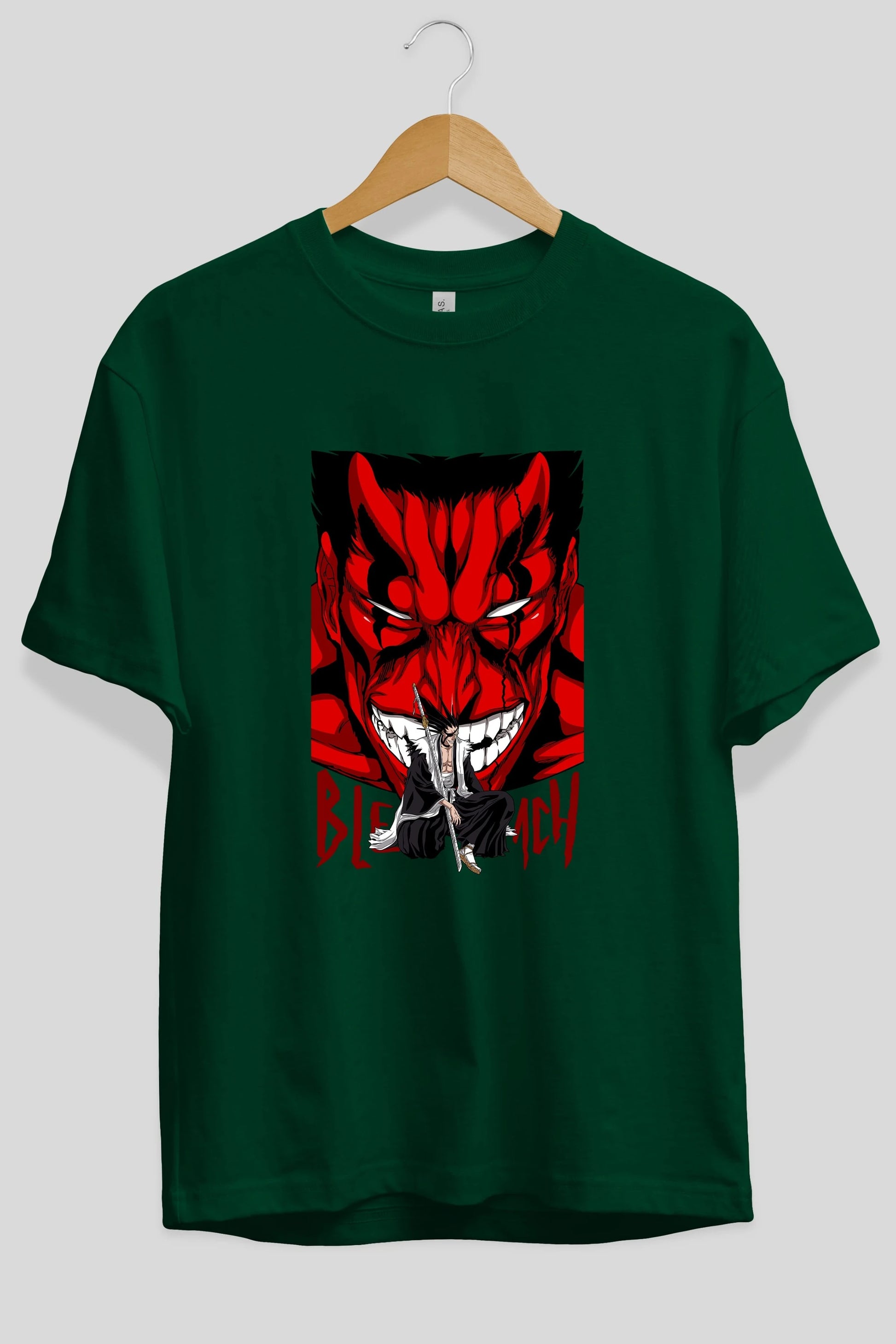 KENPACHI ZARAKI BLEACH Anime Ön Baskılı Oversize t-shirt %100 pamuk Erkek Kadın Unisex