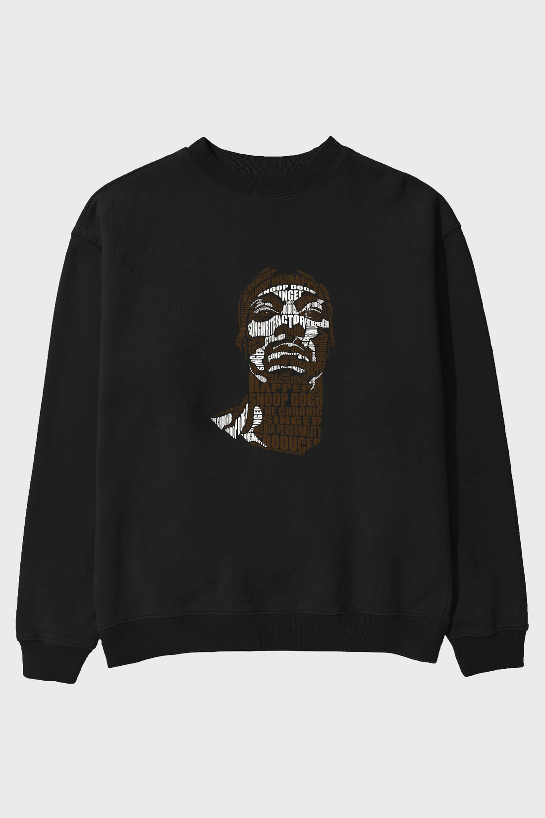 Snoop Dogg Calligram Ön Baskılı Oversize Sweatshirt Erkek Kadın Unisex