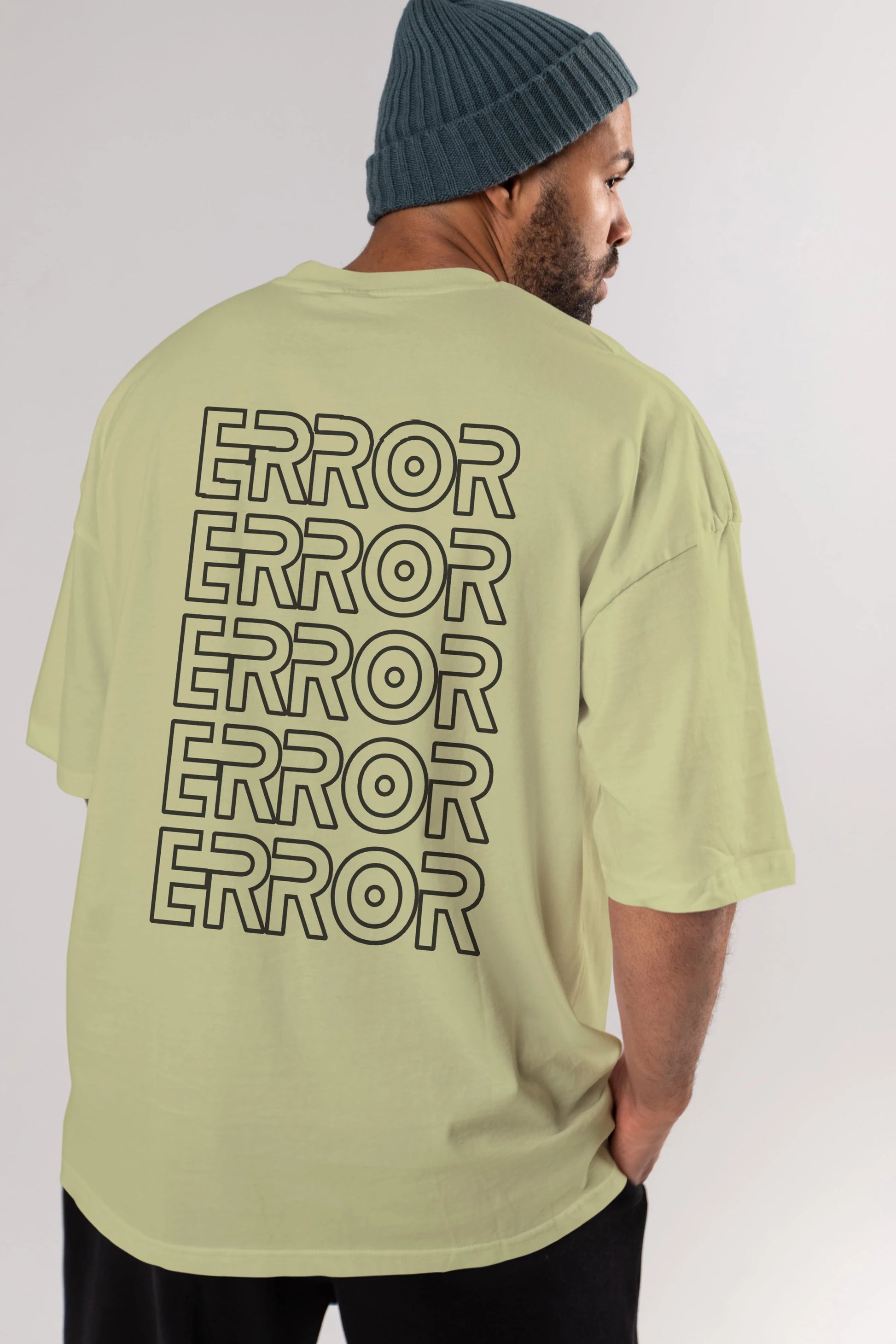 Error Yazılı Arka Baskılı Oversize t-shirt Erkek Kadın Unisex