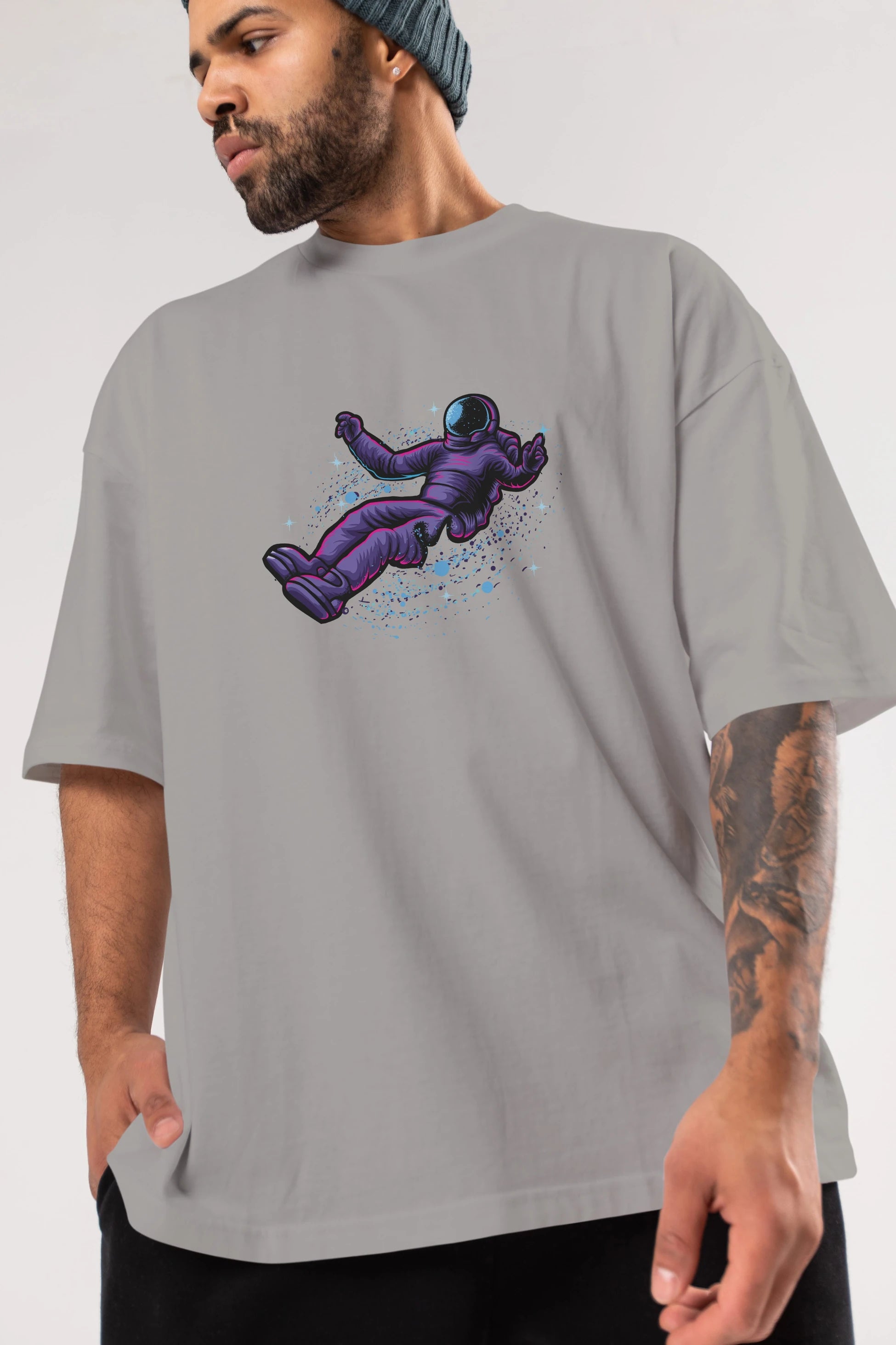 Having fun in outer space Ön Baskılı Oversize t-shirt Erkek Kadın Unisex