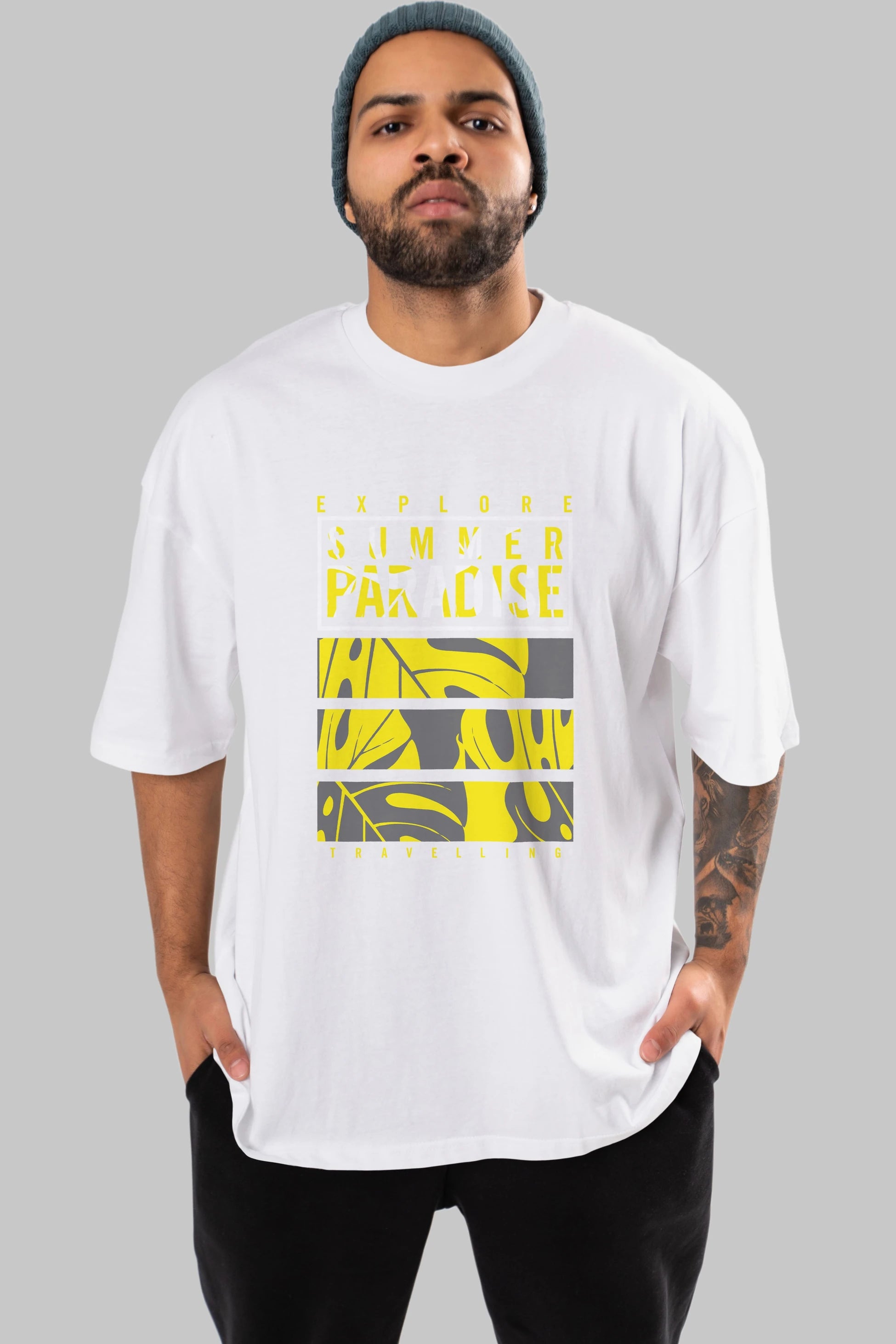 Summer Paradise Ön Baskılı Oversize t-shirt Erkek Kadın Unisex