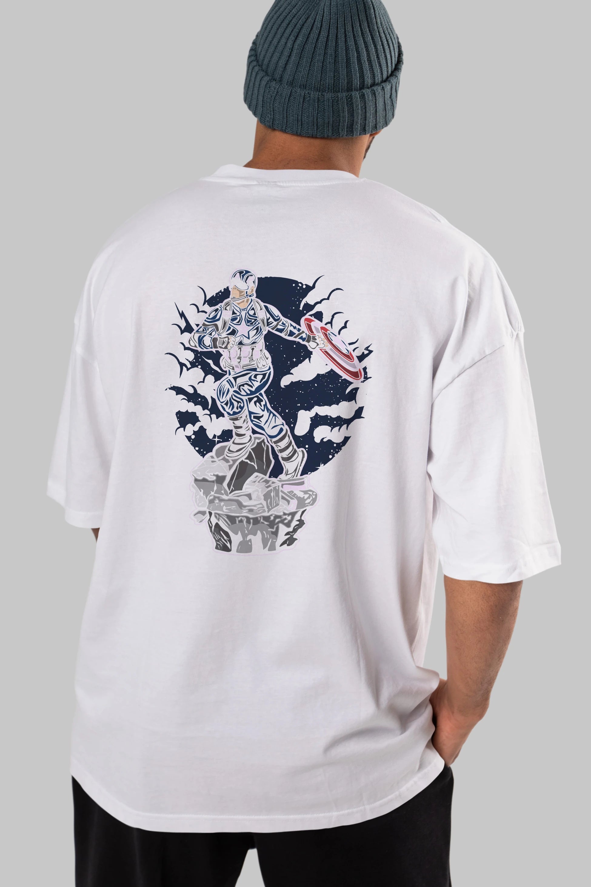 CAPTAIN AMERICA Arka Baskılı Oversize t-shirt Erkek Kadın Unisex %100 Pamuk