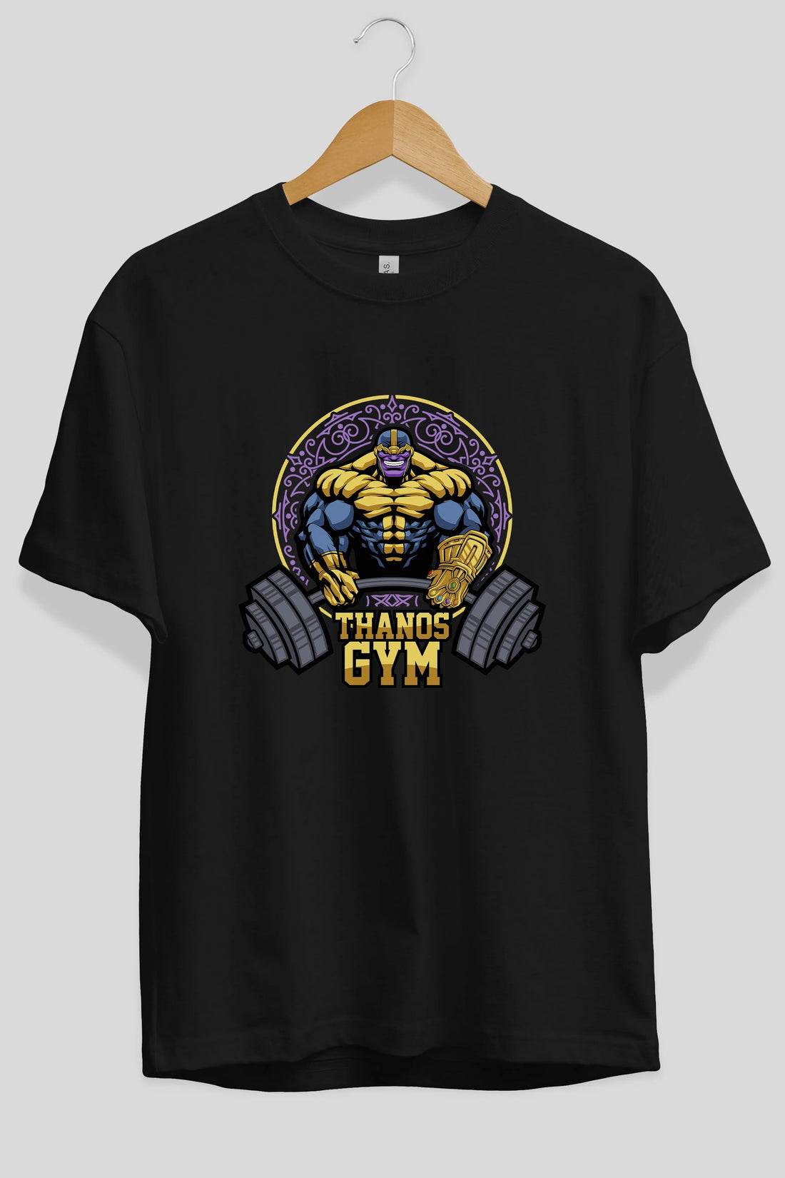 Thanos GYM Ön Baskılı Oversize t-shirt Erkek Kadın Unisex %100 Pamuk Bisiklet Yaka tişort