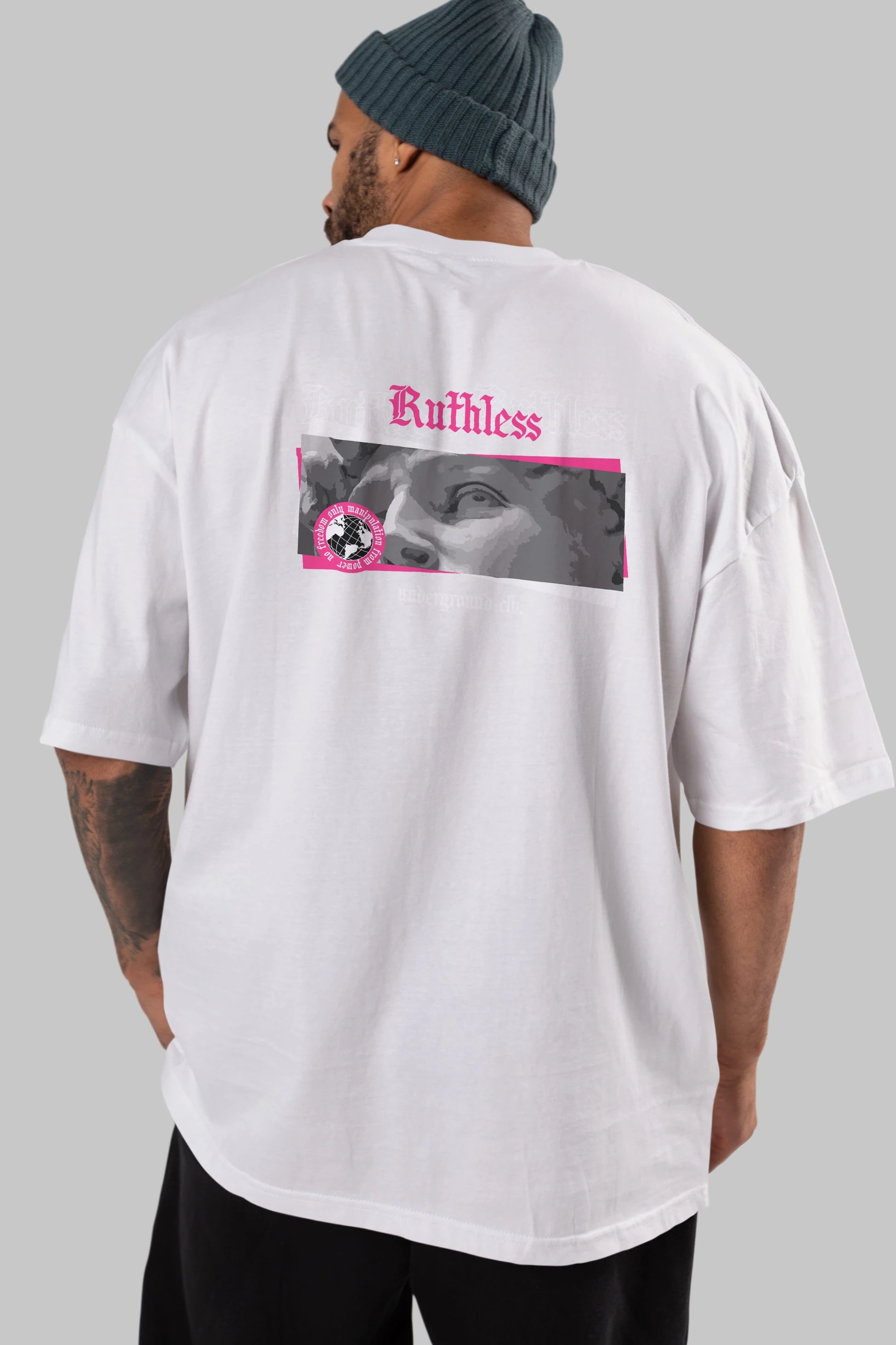Ruthless Arka Baskılı Oversize t-shirt Erkek Kadın Unisex