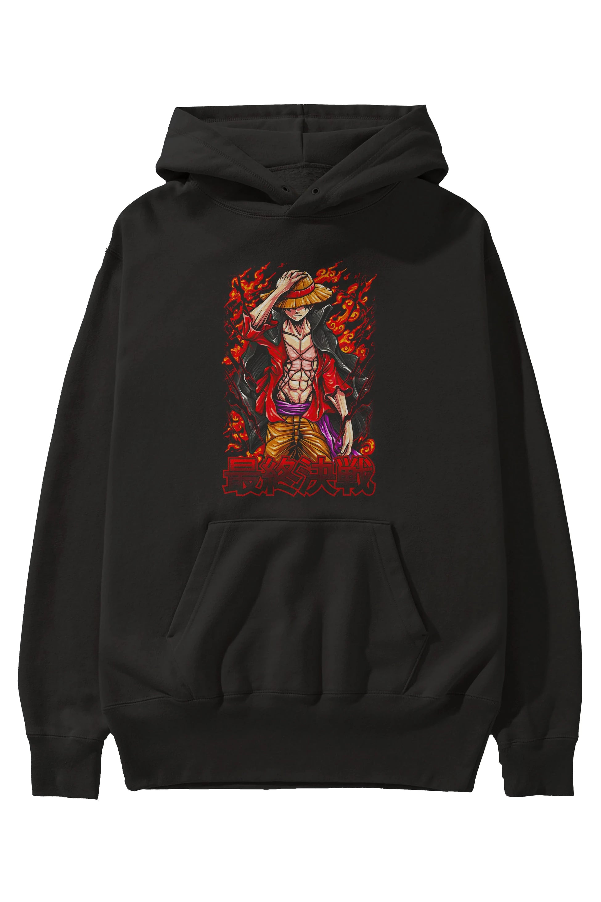 MONKEY D. LUFFY (3) Anime Ön Baskılı Hoodie Oversize Kapüşonlu Sweatshirt Erkek Kadın Unisex
