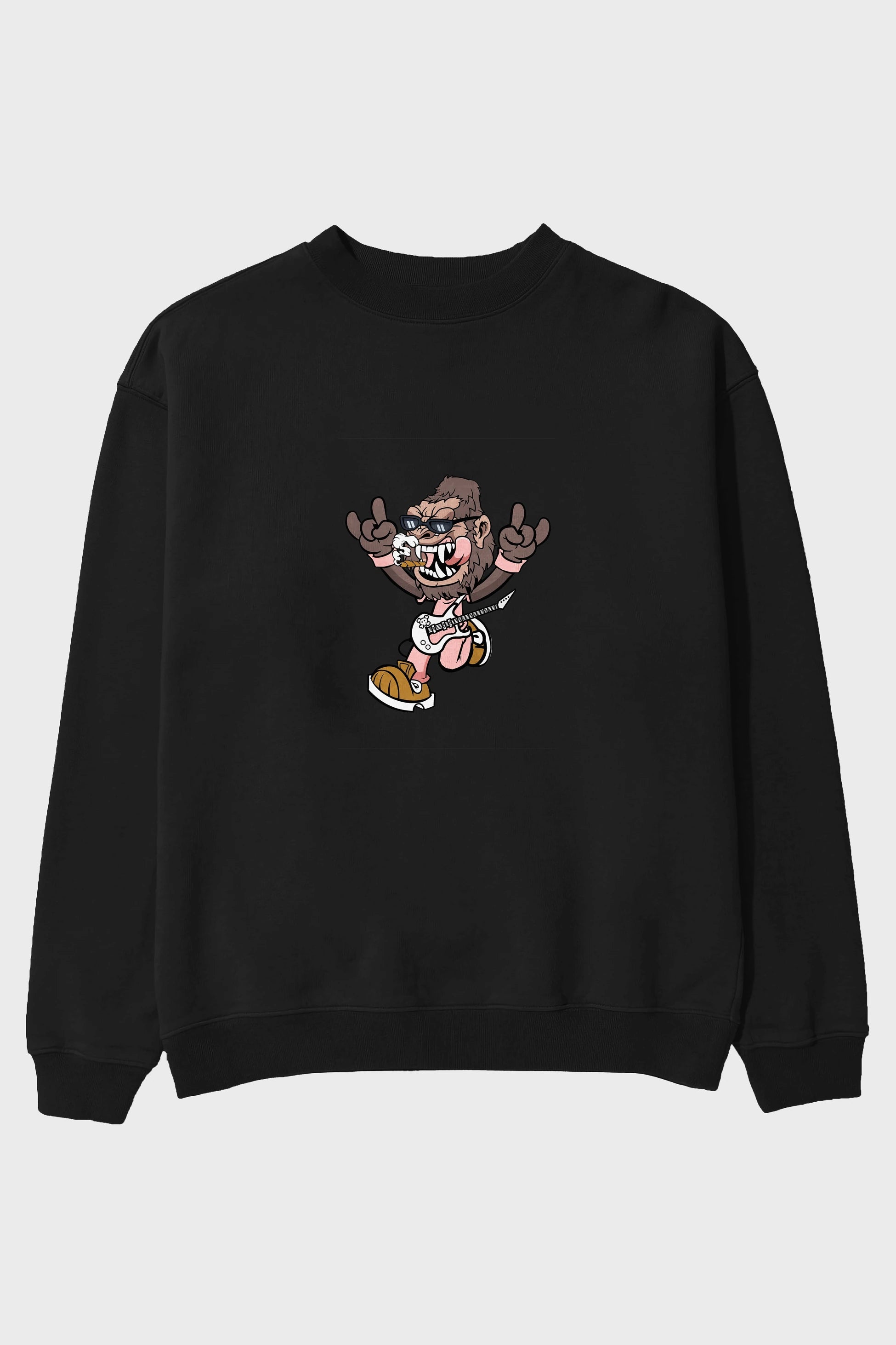 Gorilla Metal Ön Baskılı Oversize Sweatshirt Erkek Kadın Unisex