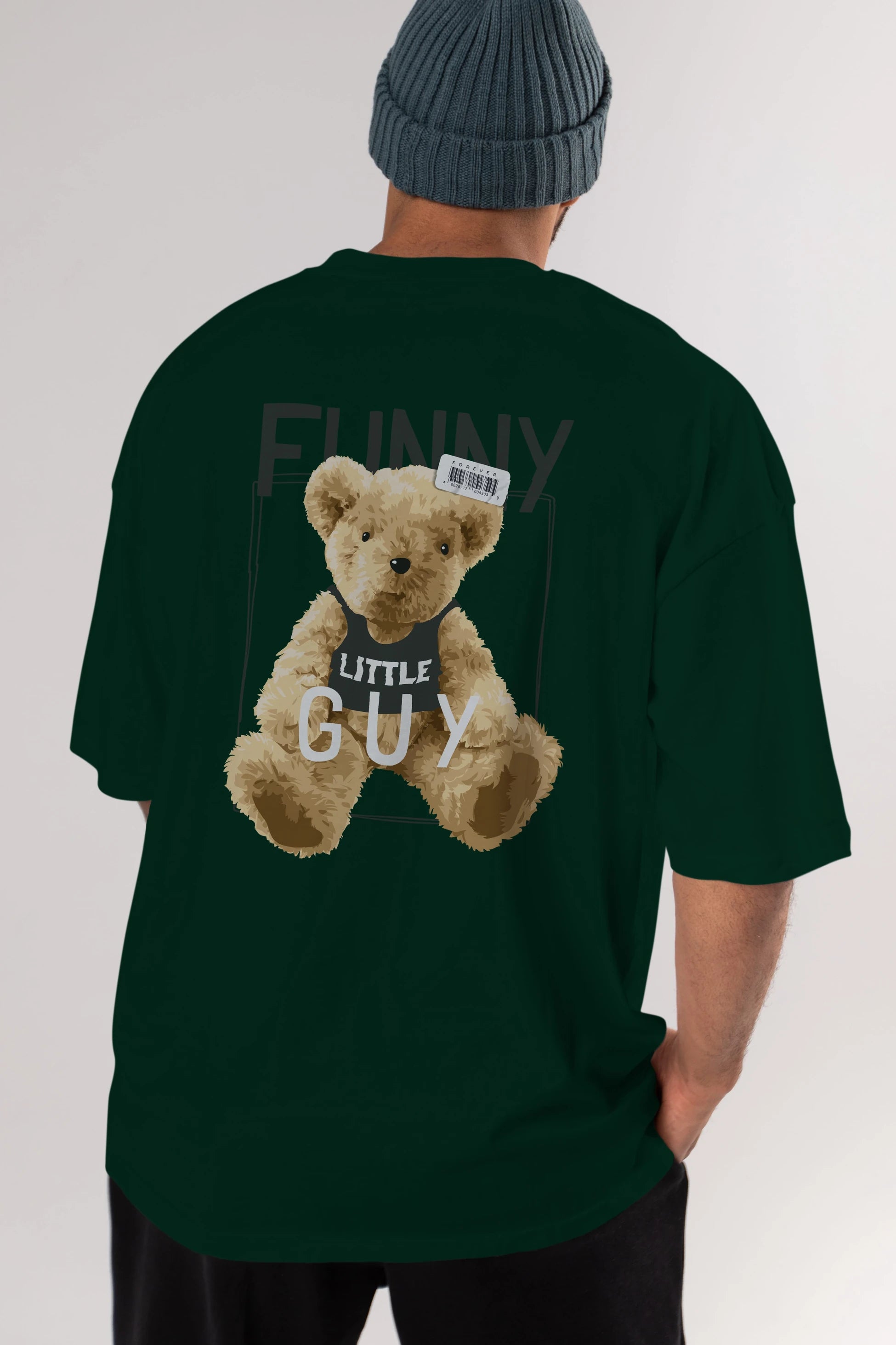 Teddy Bear Funny Arka Baskılı Oversize t-shirt Erkek Kadın Unisex %100 Pamuk