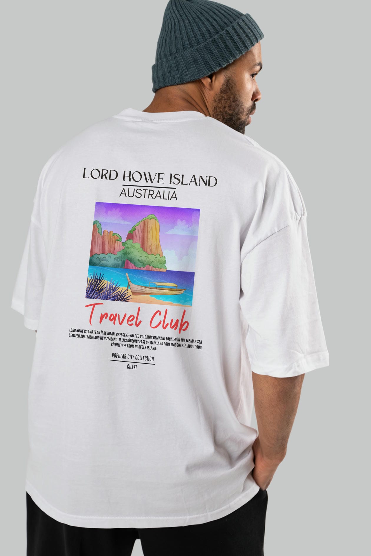 Lord Howe İsland Australia Arka Baskılı Oversize t-shirt Erkek Kadın Pamuk Bisiklet Yaka tişort