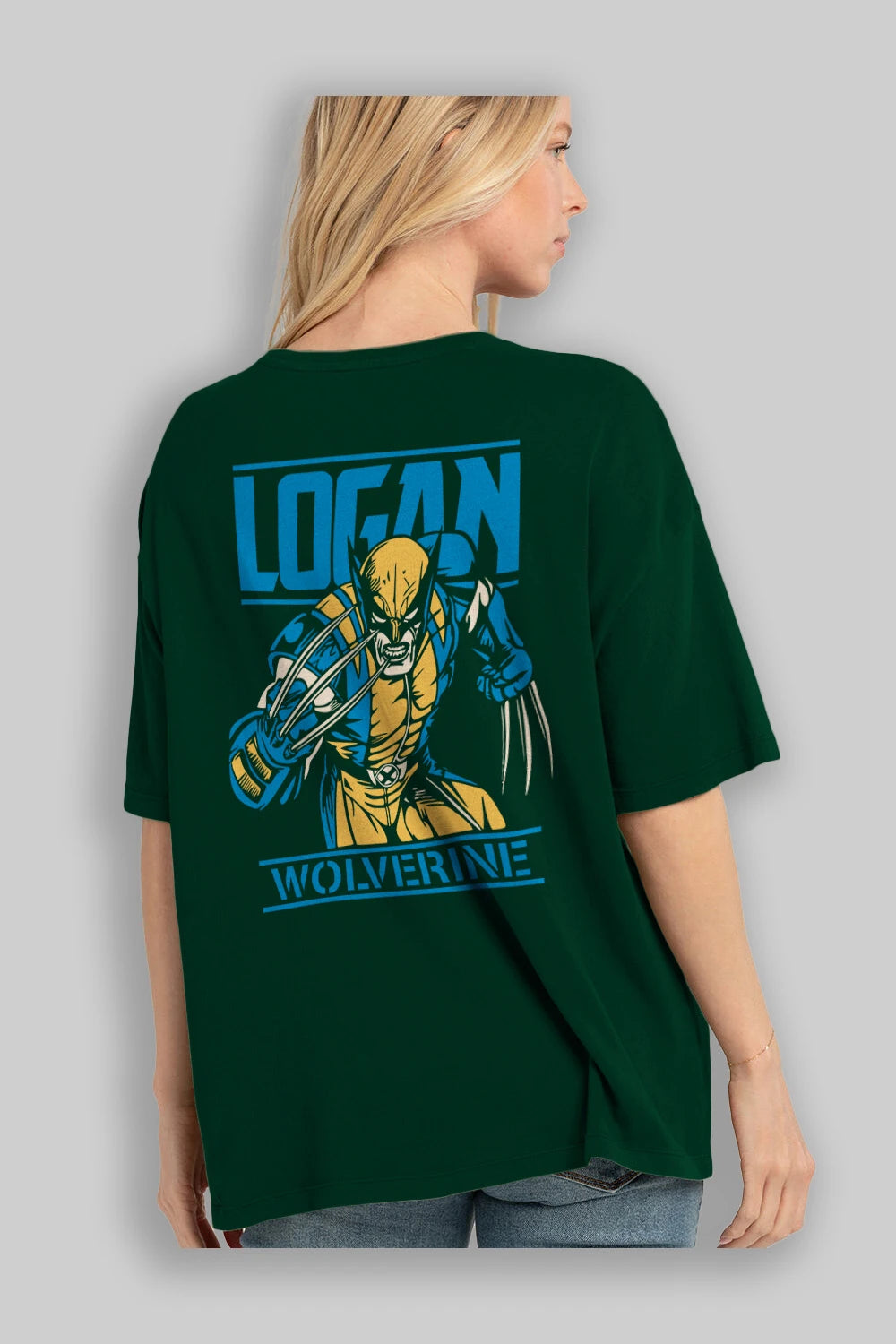 Wolverine Logan Arka Baskılı Oversize t-shirt Erkek Kadın Unisex %100 Pamuk Bisiklet Yaka tişort