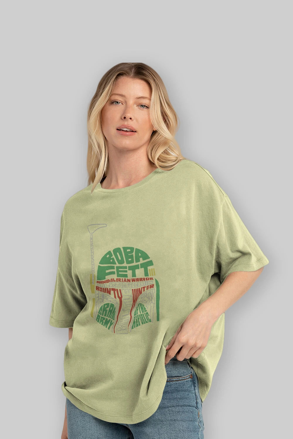 Boba Fett (2) Ön Baskılı Oversize t-shirt %100 pamuk Erkek Kadın Unisex