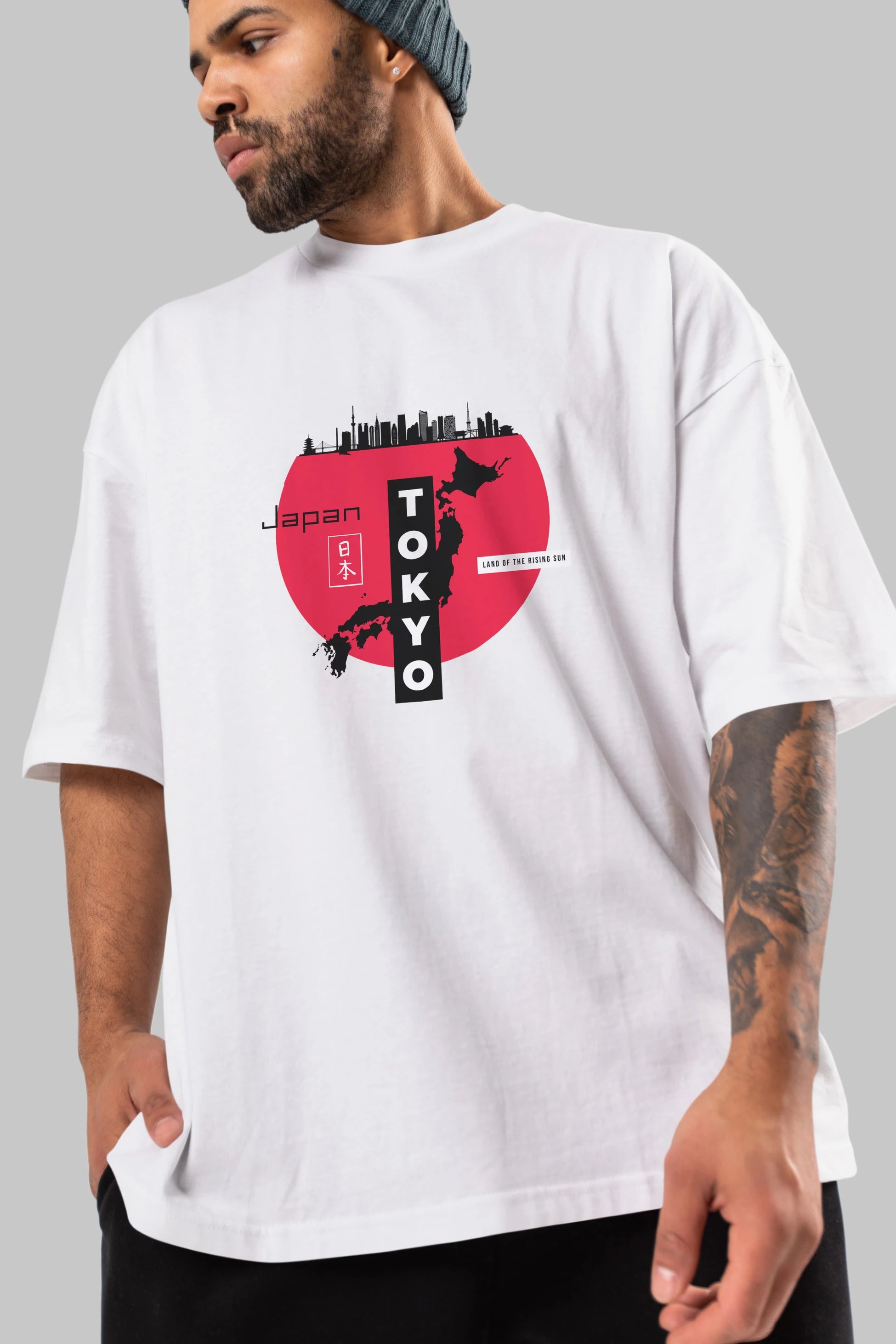 Japan Tokyo Ön Baskılı Oversize t-shirt Erkek Kadın Unisex