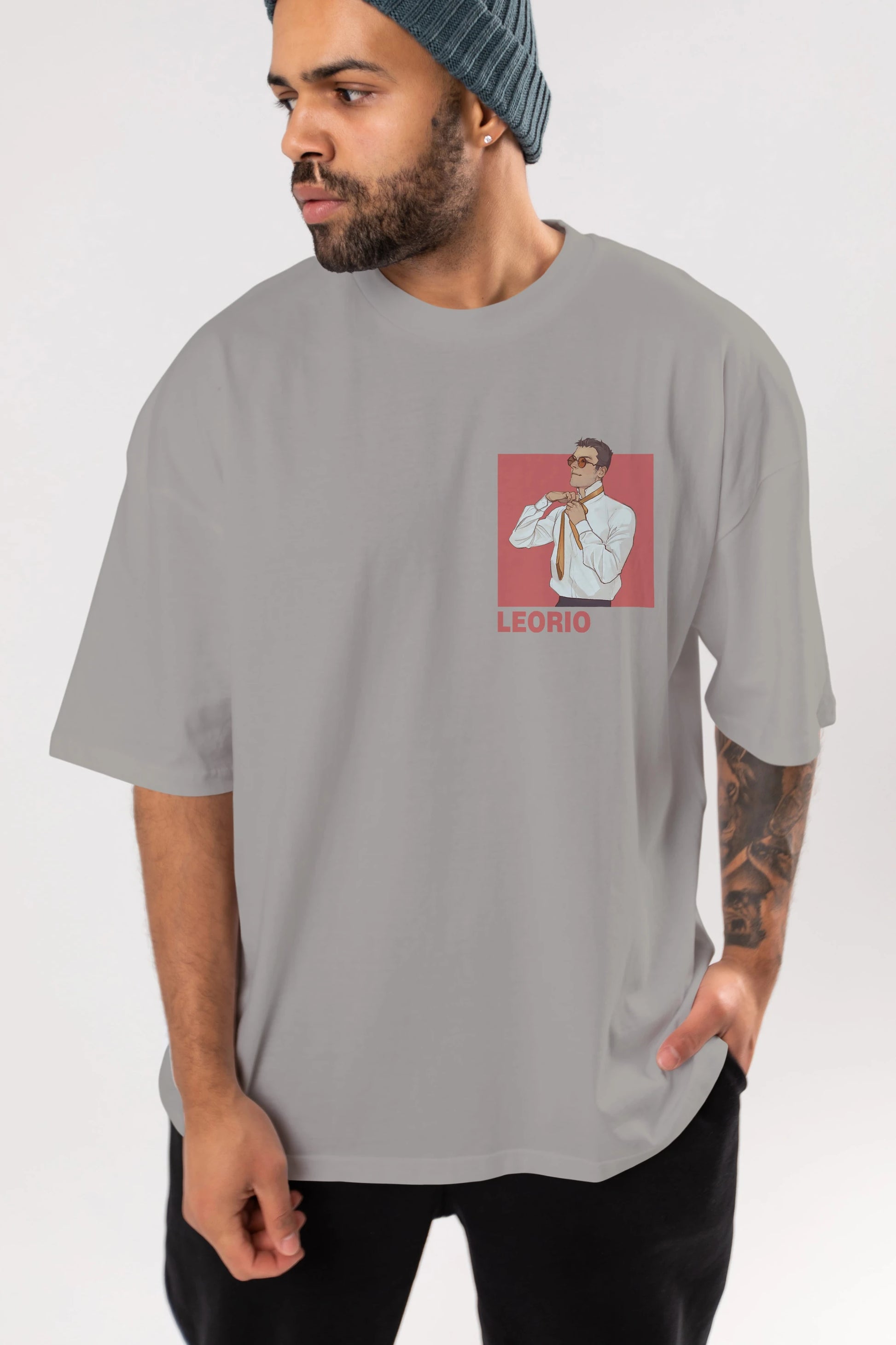 Leorio Paladiknight 5 Ön Sol Baskılı Oversize t-shirt Erkek Kadın Unisex %100 Pamuk Bisiklet Yaka tişort