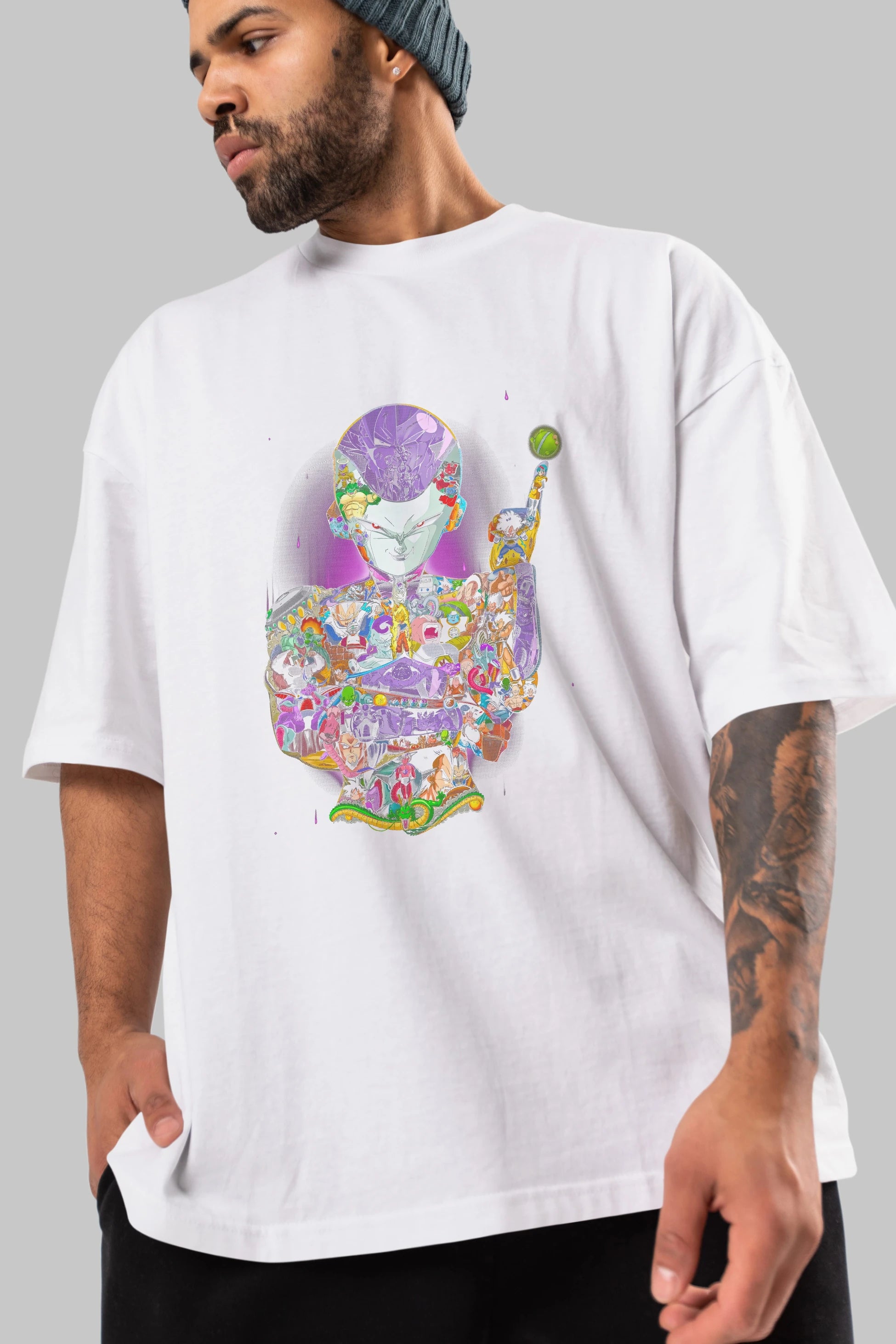 DRAGON BALL ART (4) Anime Ön Baskılı Oversize t-shirt %100 pamuk Erkek Kadın Unisex