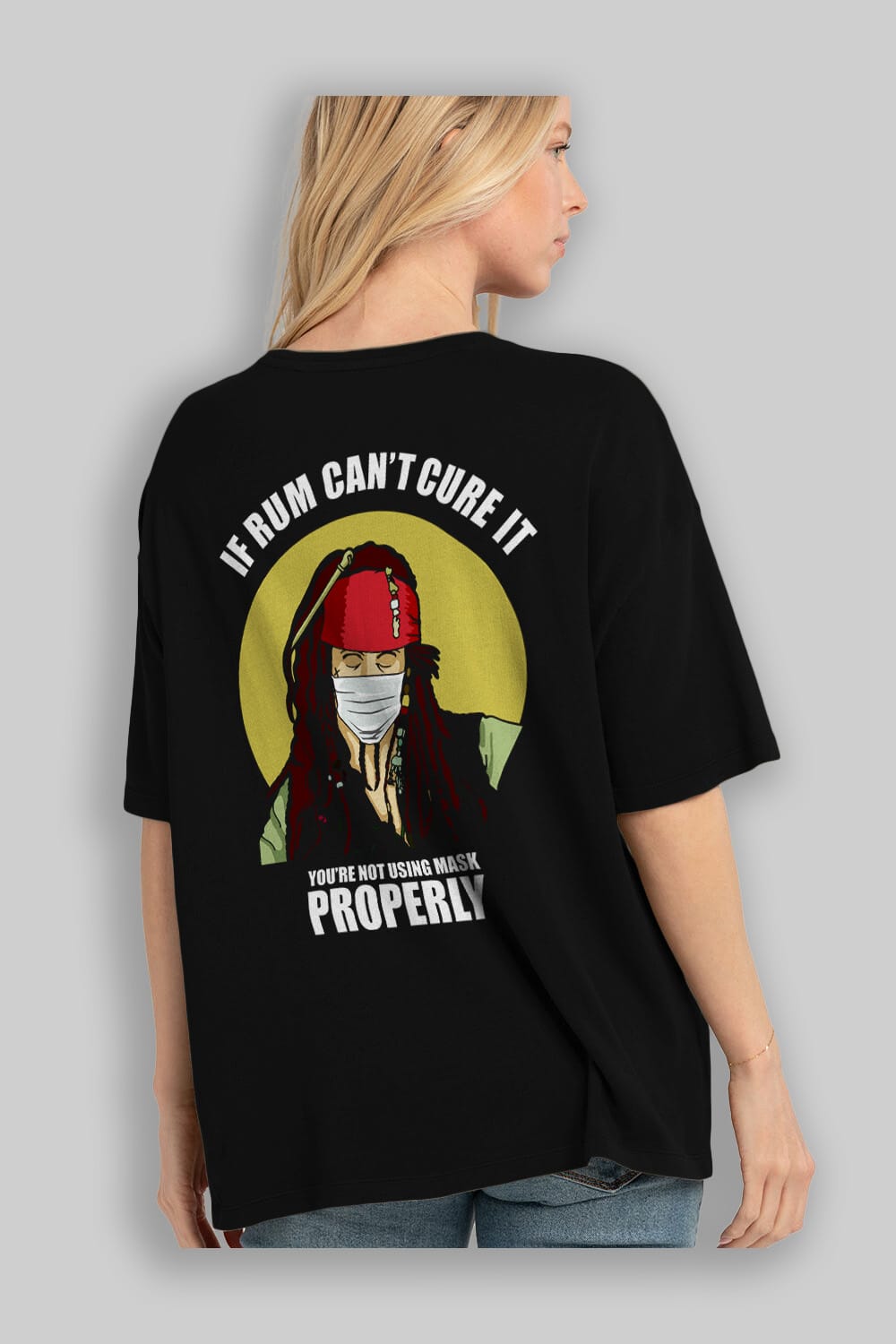 Pirates Maker Arka Baskılı Oversize t-shirt Erkek Kadın Unisex %100 Pamuk tişort