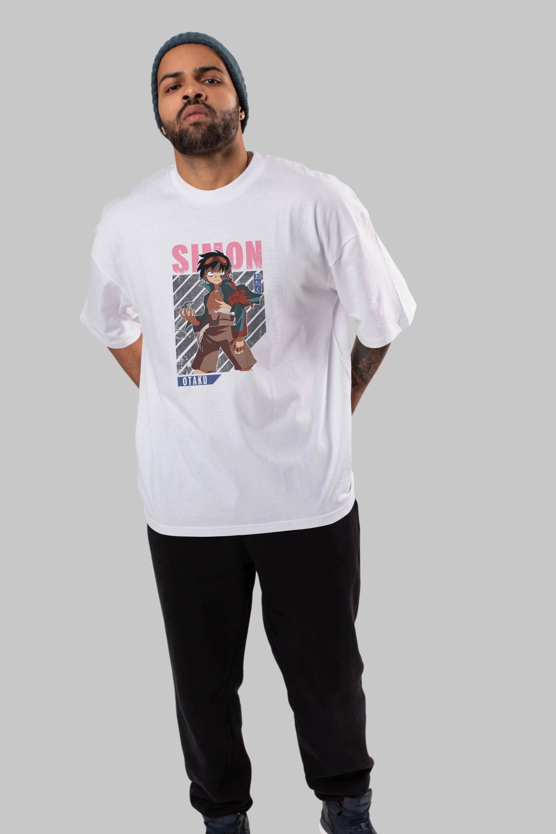 Simon 5 Anime Ön Baskılı Oversize t-shirt %100 pamuk Erkek Kadın Unisex
