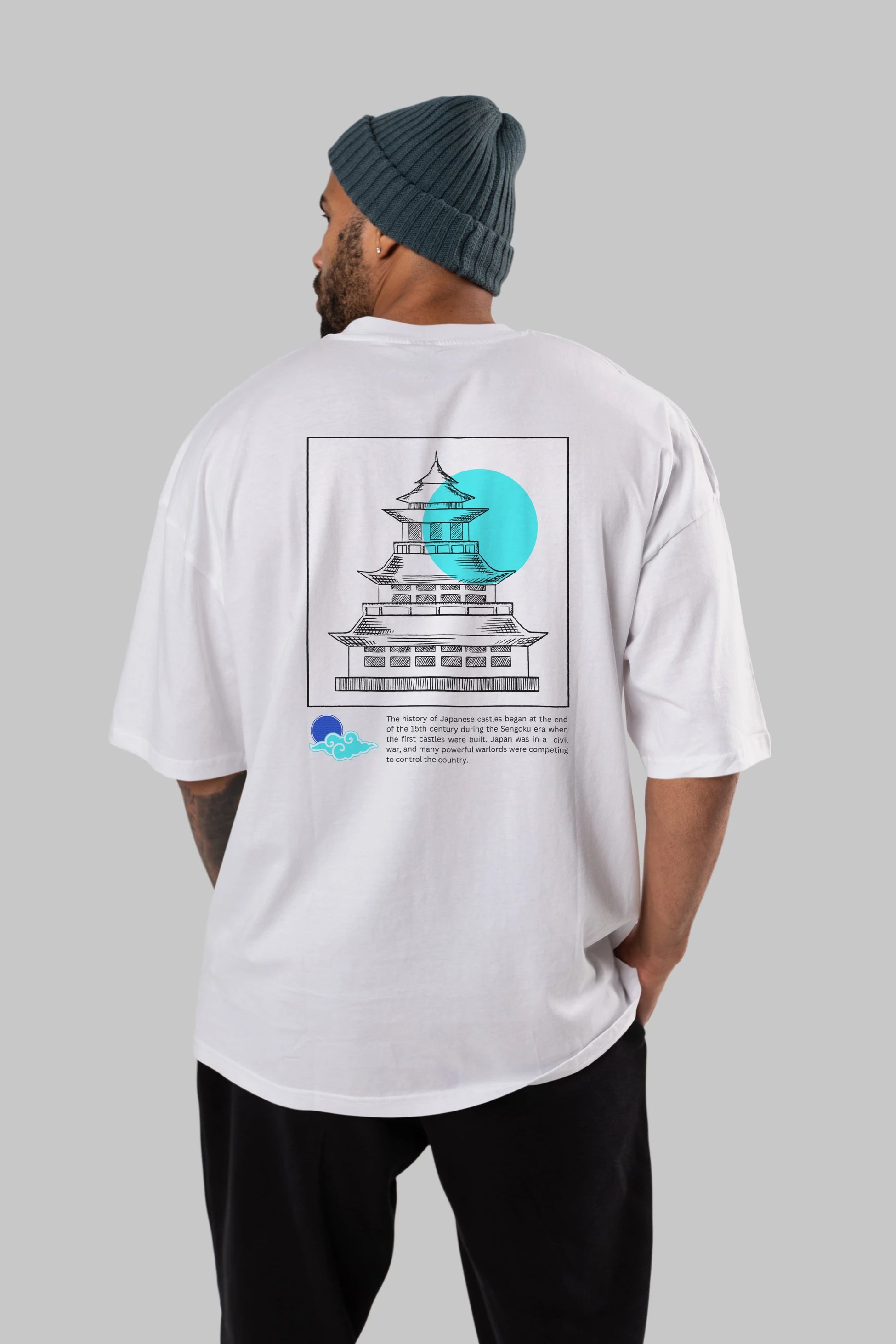 Retro Japanese Arka Baskılı Oversize t-shirt Erkek Kadın Unisex