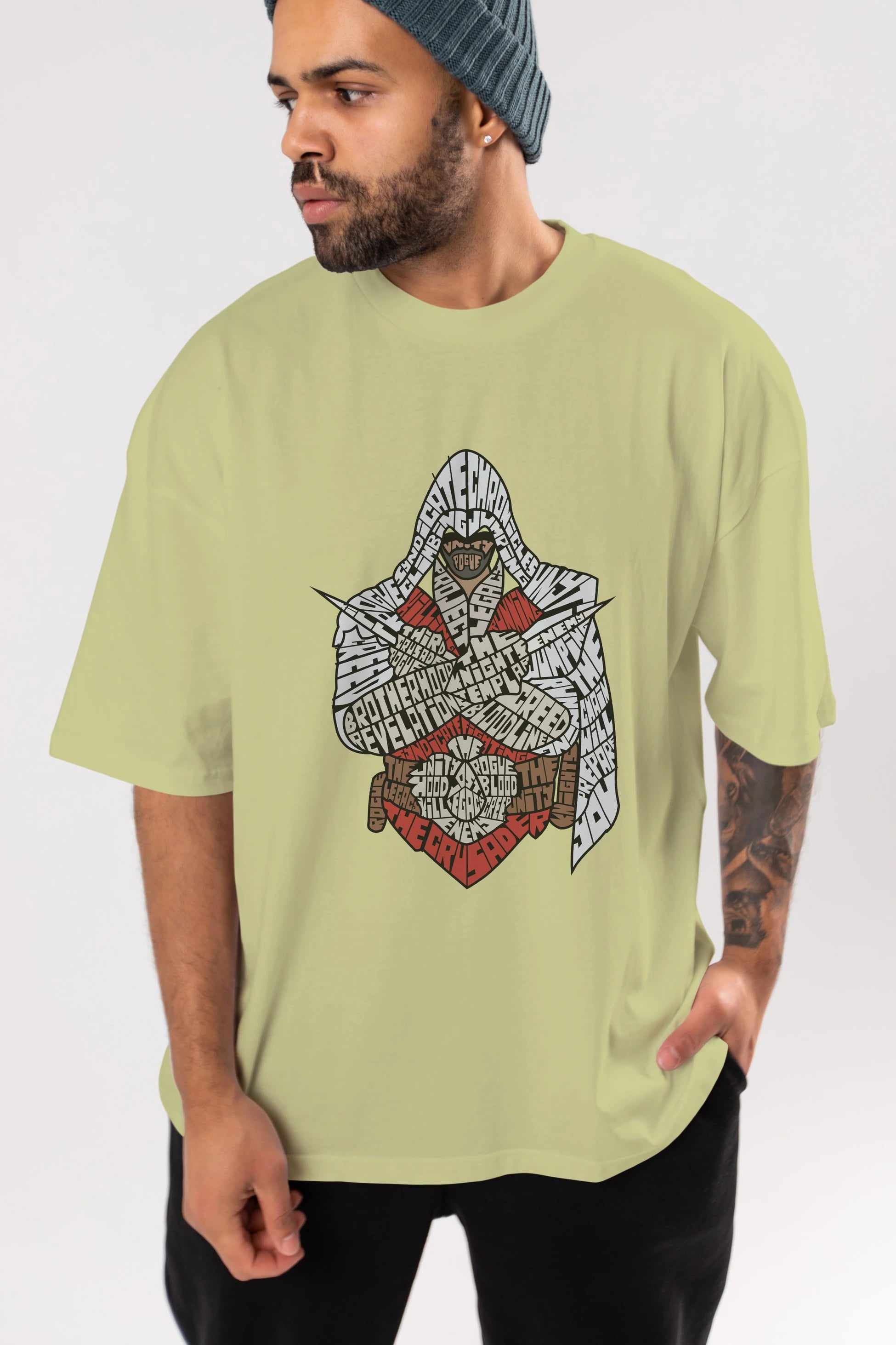 Assassins Ön Baskılı Oversize t-shirt %100 pamuk Erkek Kadın Unisex
