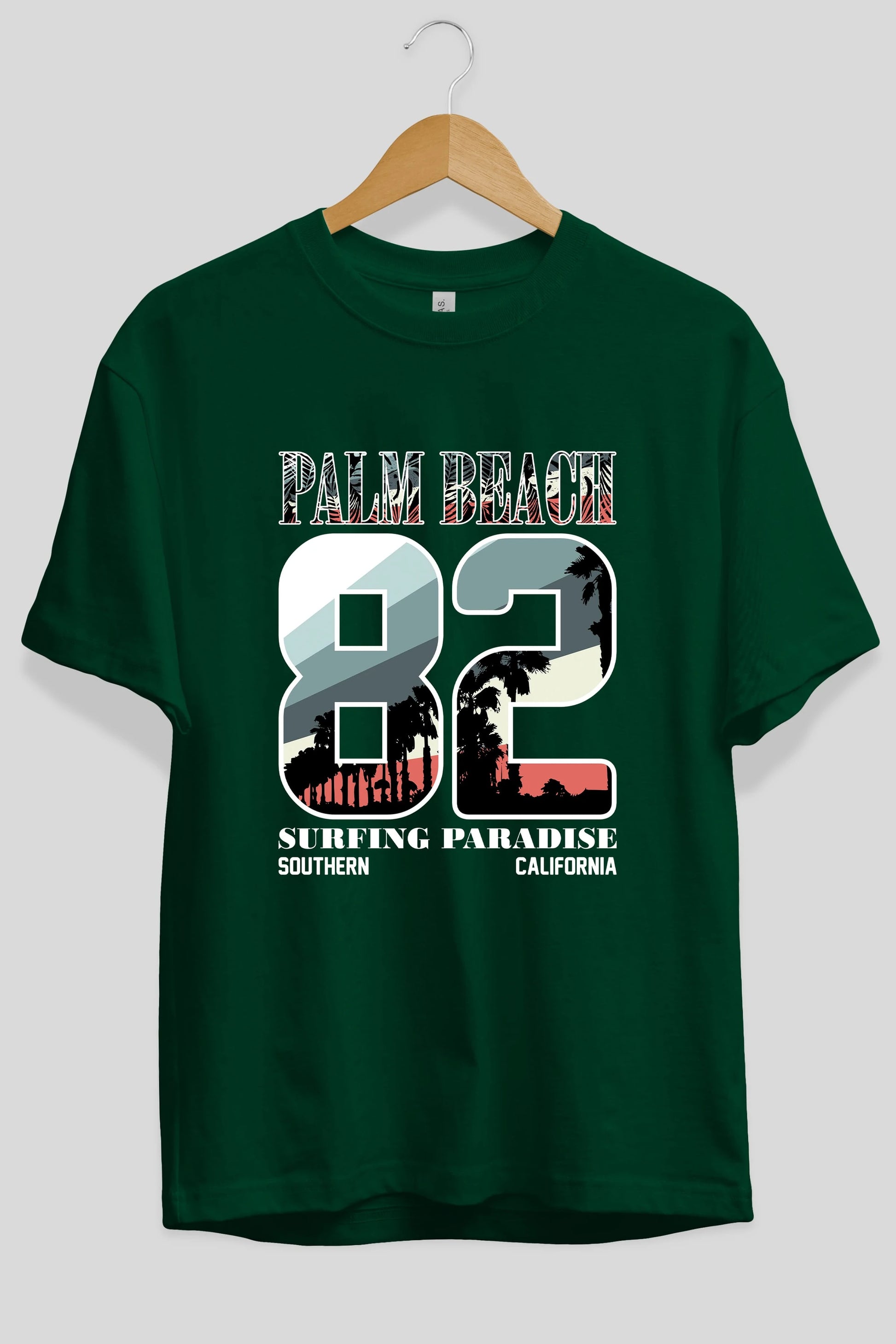 Palm Beach 82 Ön Baskılı Oversize t-shirt Erkek Kadın Unisex