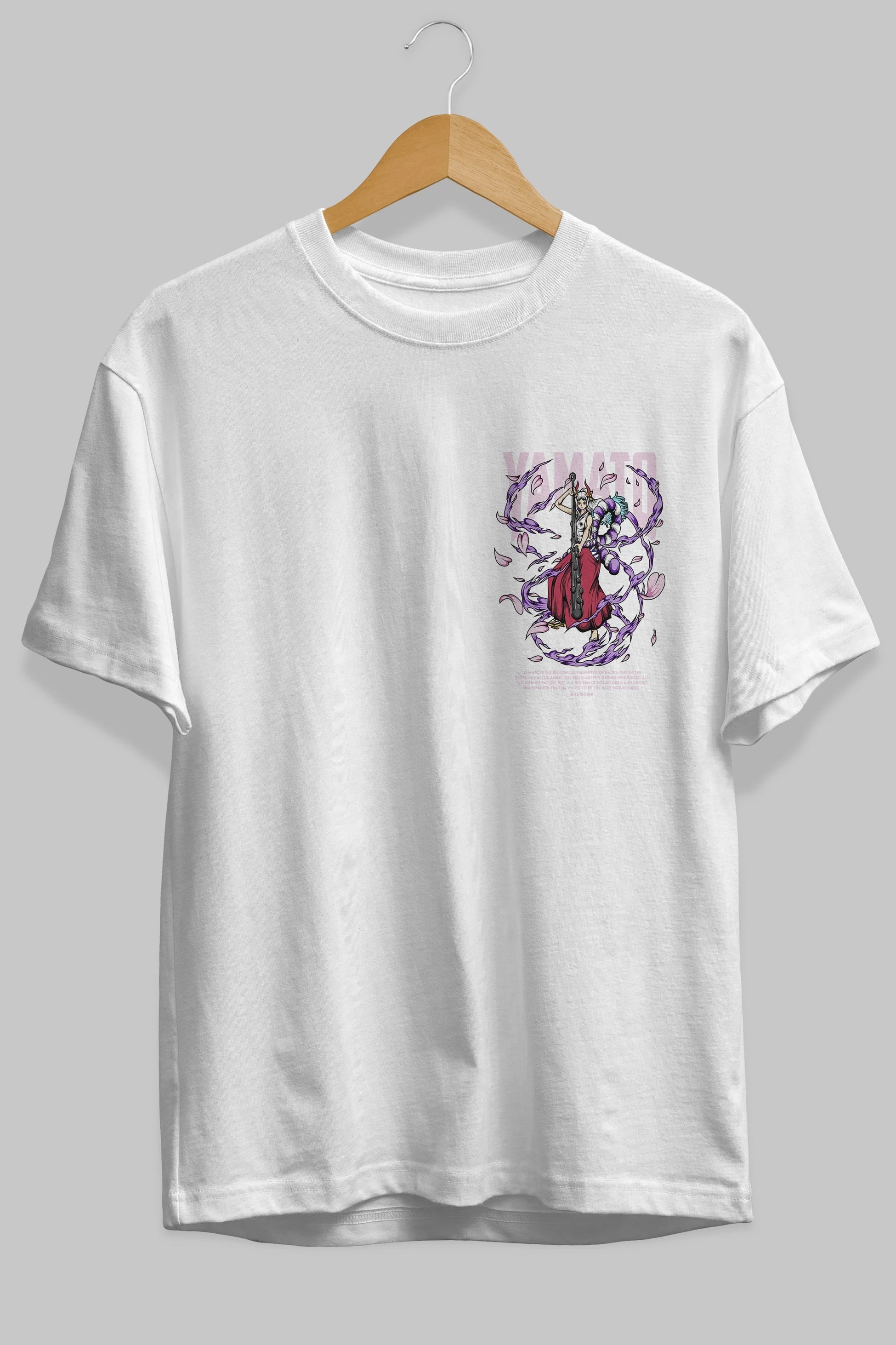 Yamato Ön Sol Baskılı Oversize t-shirt Erkek Kadın Unisex %100 Pamuk Bisiklet Yaka tişort