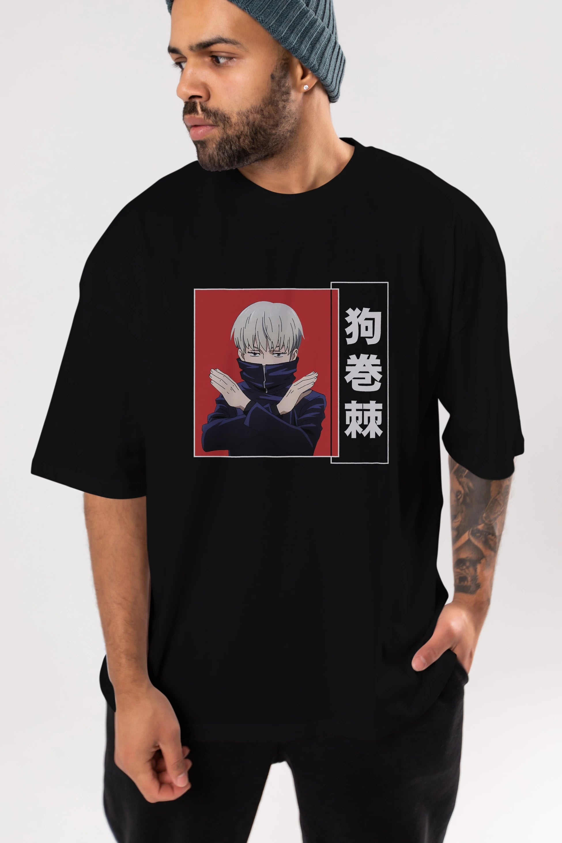 Toge Inumaki Anime Ön Baskılı Oversize t-shirt %100 pamuk Erkek Kadın Unisex