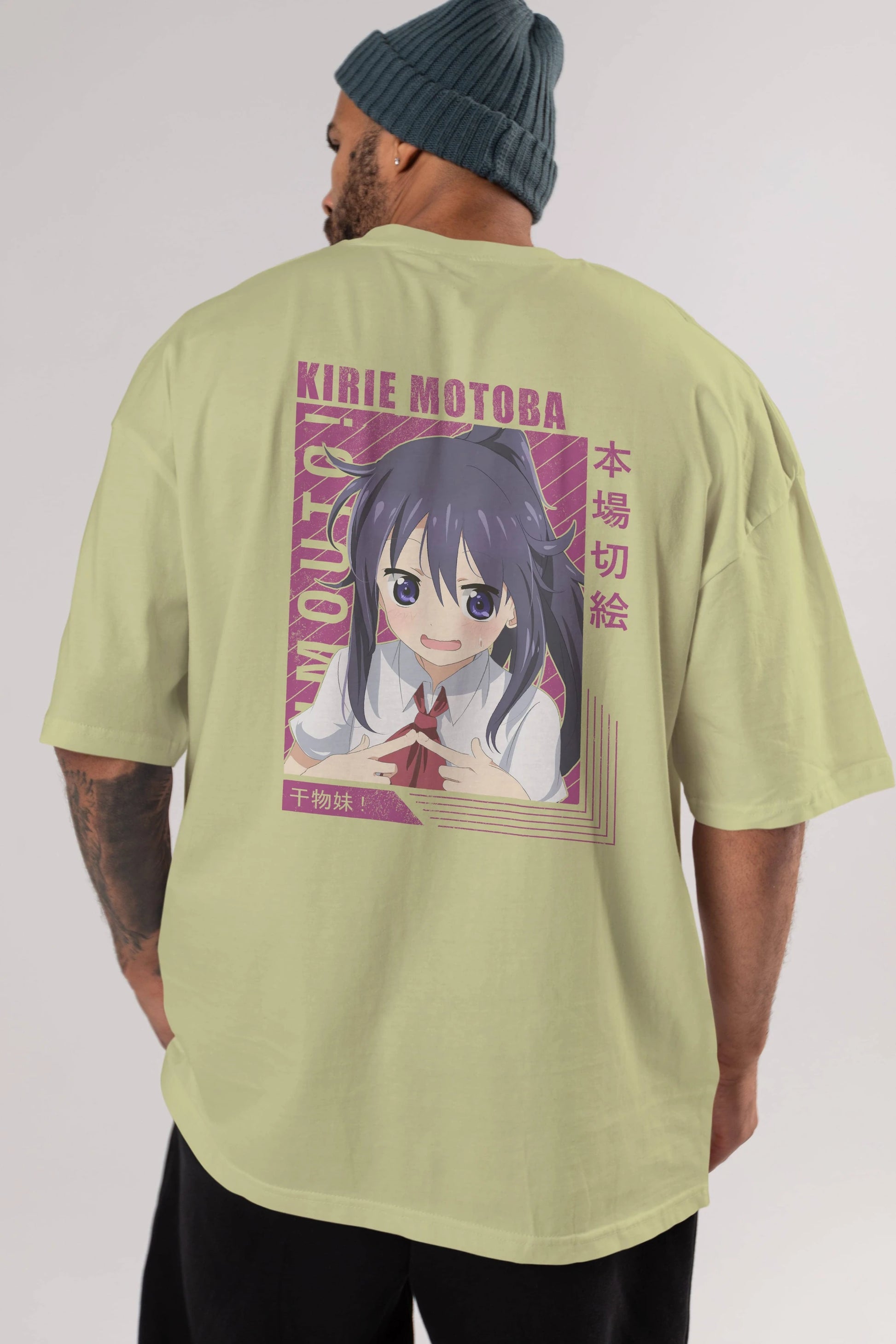 Kirie Motoba 4 Anime Arka Baskılı Oversize t-shirt Erkek Kadın Unisex