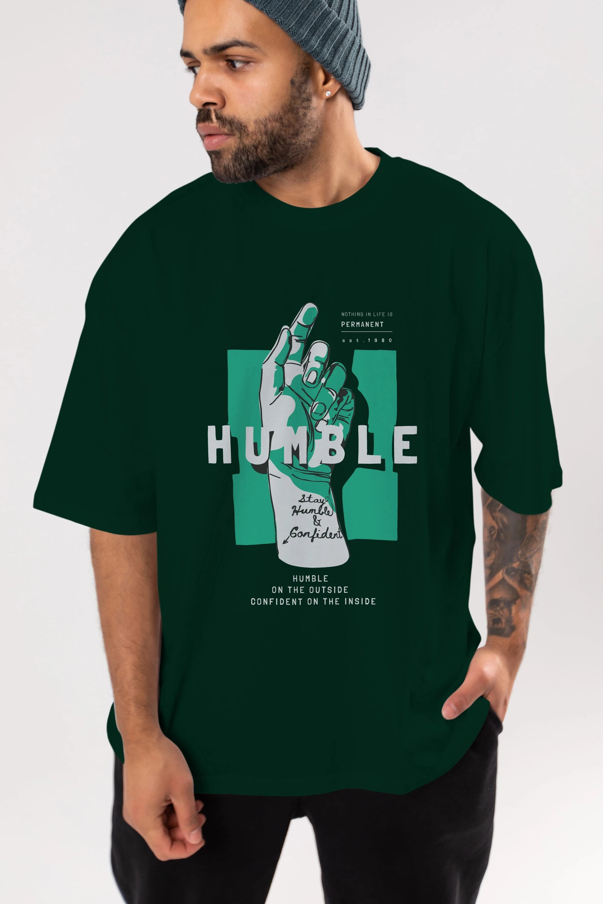 Humble Ön Baskılı Oversize t-shirt Erkek Kadın Unisex