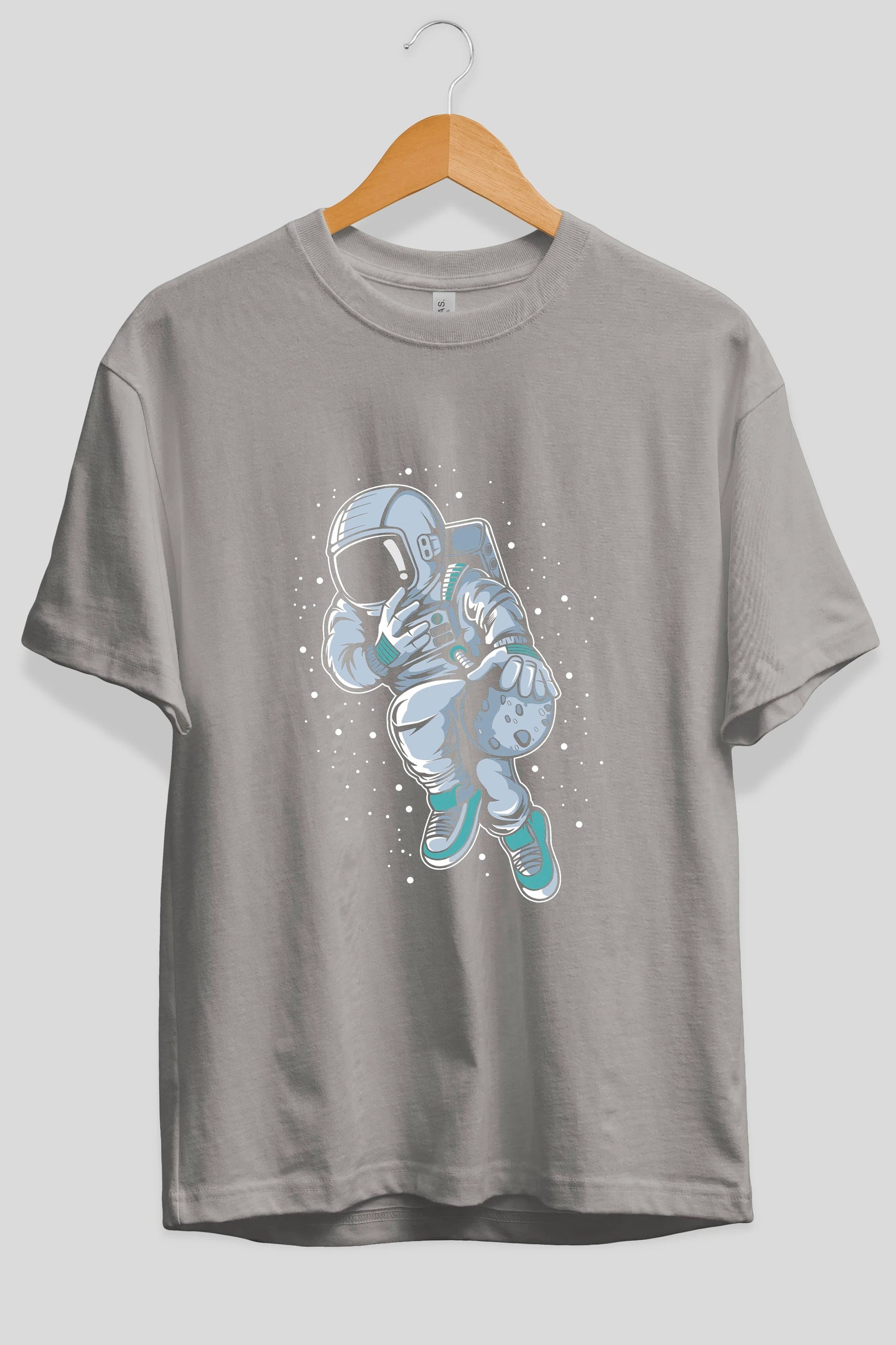 Astronaut Basketball (2) Ön Baskılı Oversize t-shirt Erkek Kadın Unisex