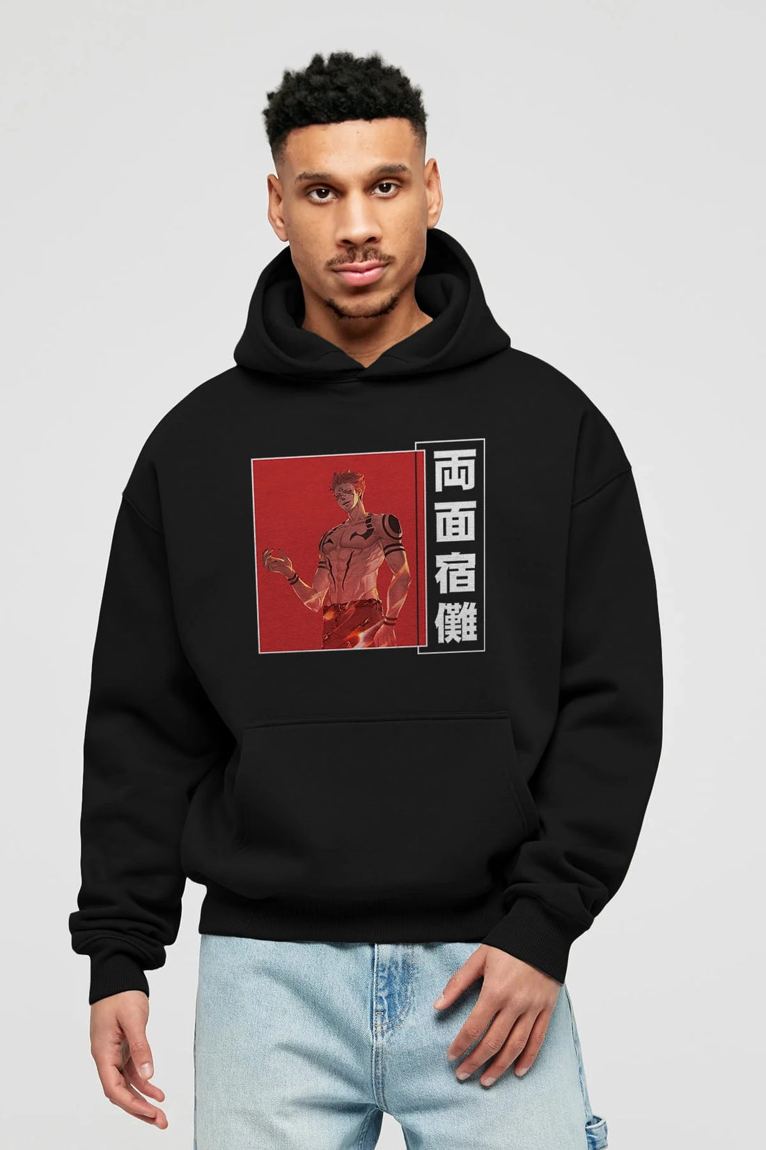 Sukuna Ryoumen 3 Anime Ön Baskılı Hoodie Oversize Kapüşonlu Sweatshirt Erkek Kadın Unisex