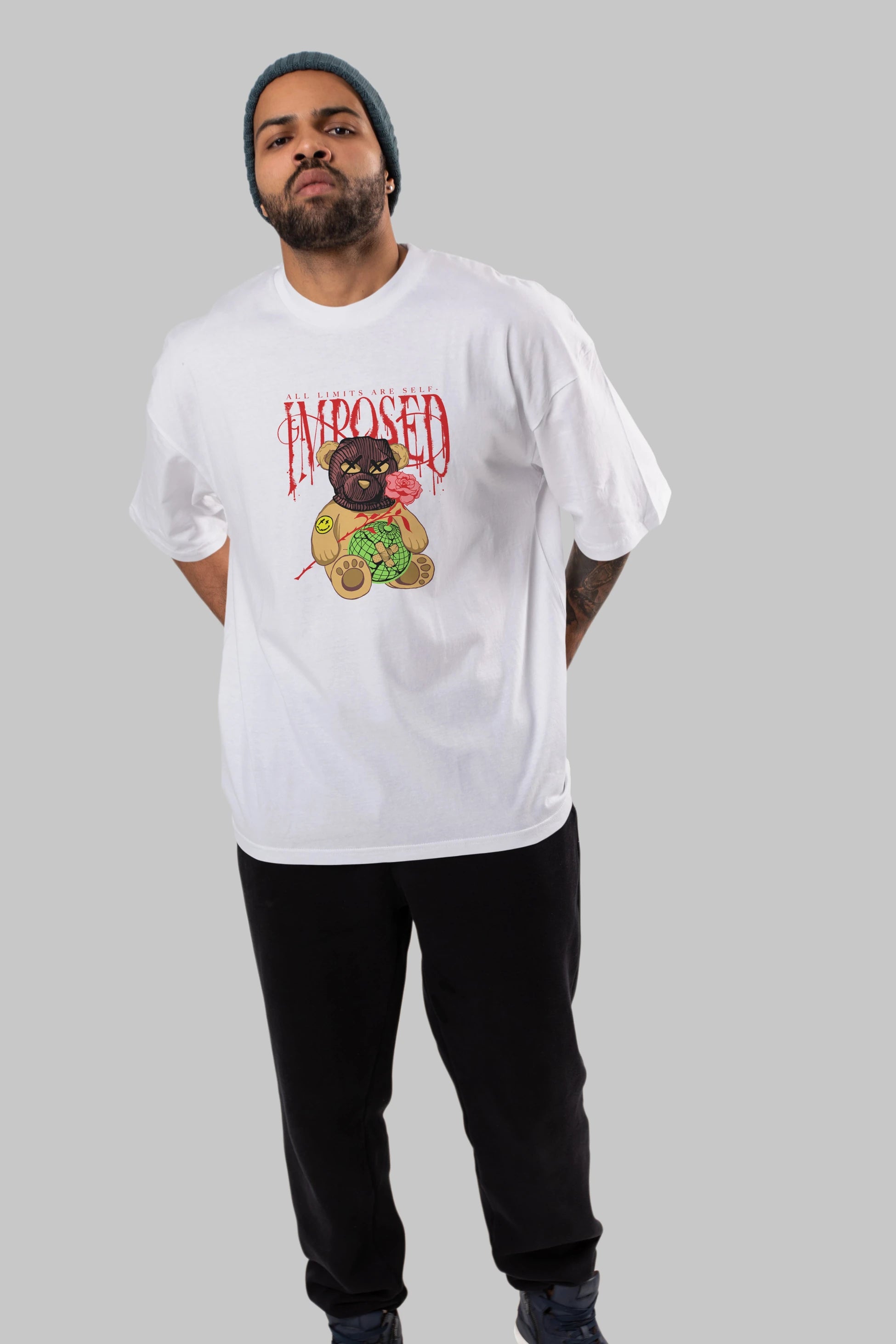 All Limits Bear Ön Baskılı Oversize t-shirt Erkek Kadın Unisex