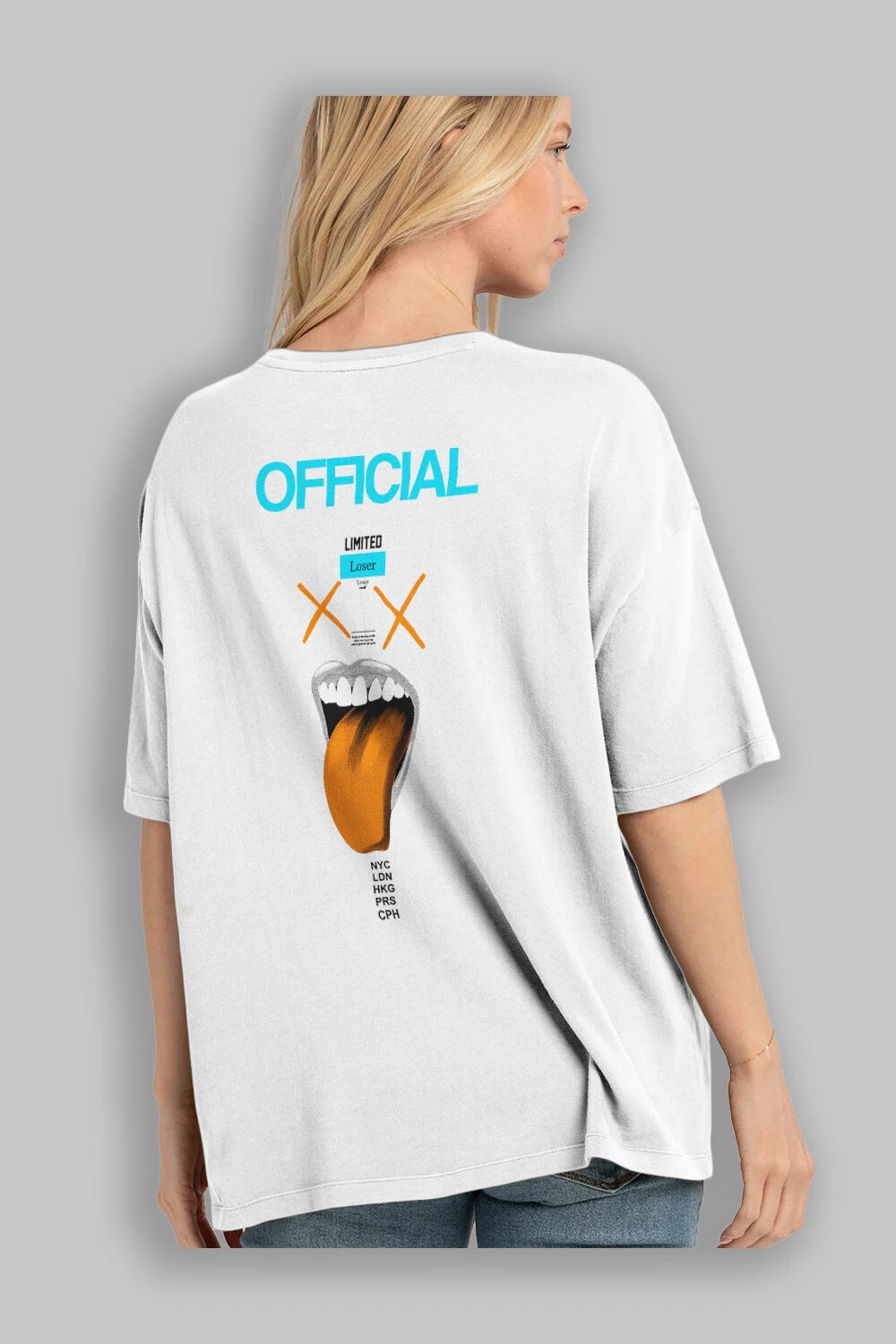 Official Loser Arka Baskılı Oversize t-shirt Erkek Kadın Unisex
