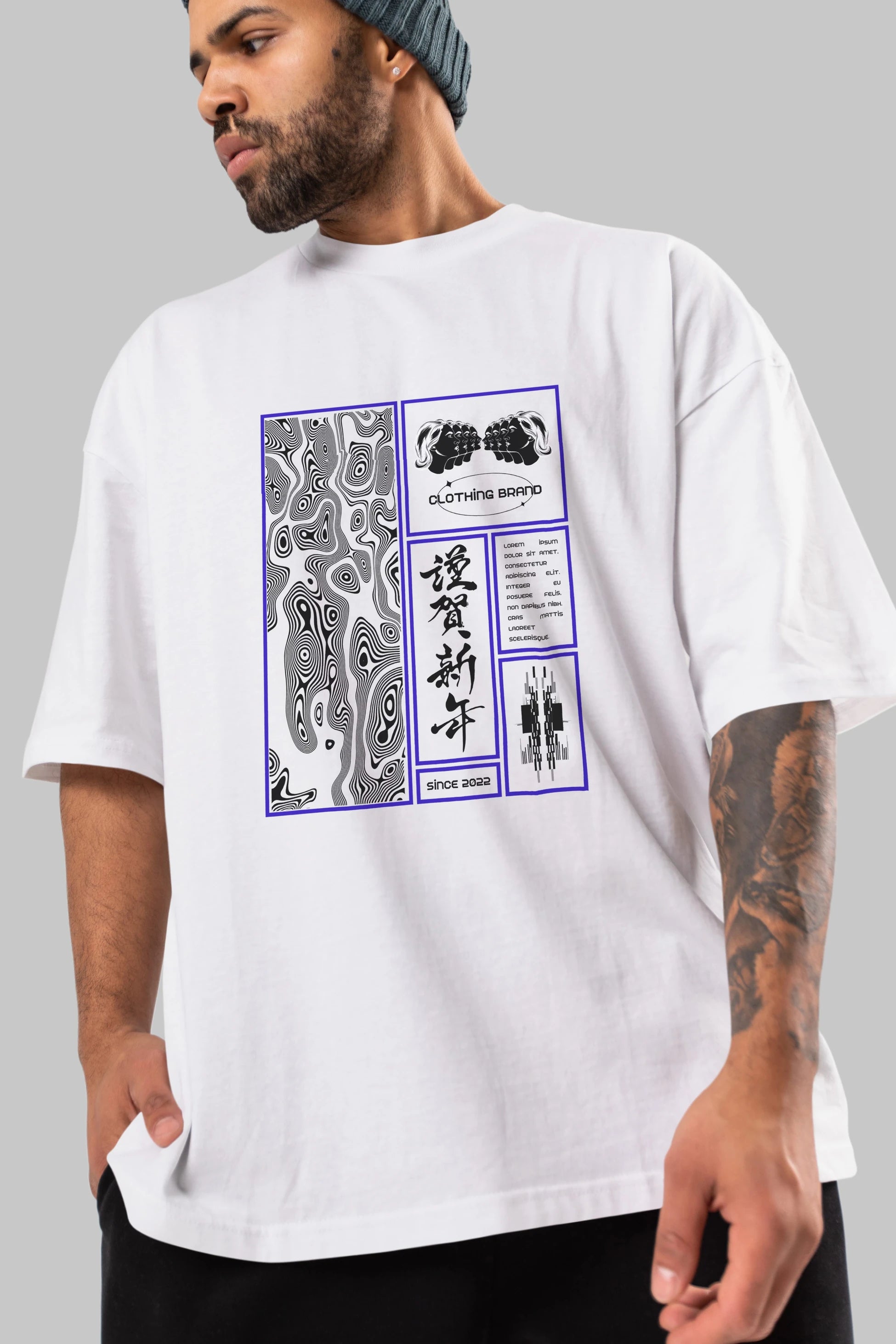 Neon Japanese Streetwear Ön Baskılı Oversize t-shirt Erkek Kadın Unisex
