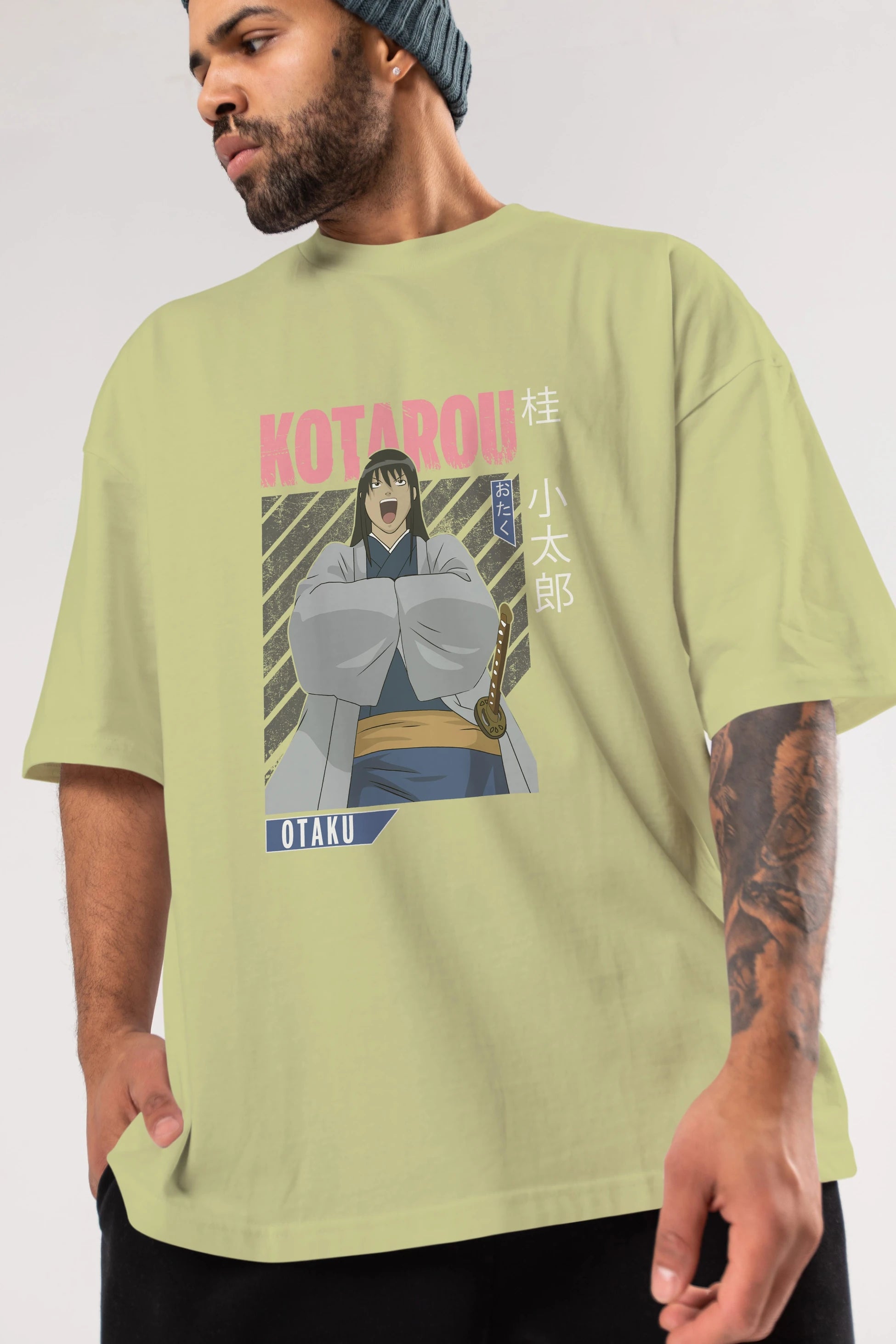 Kotarou Katsura GINTAMA 1 Anime Ön Baskılı Oversize t-shirt %100 pamuk Erkek Kadın Unisex